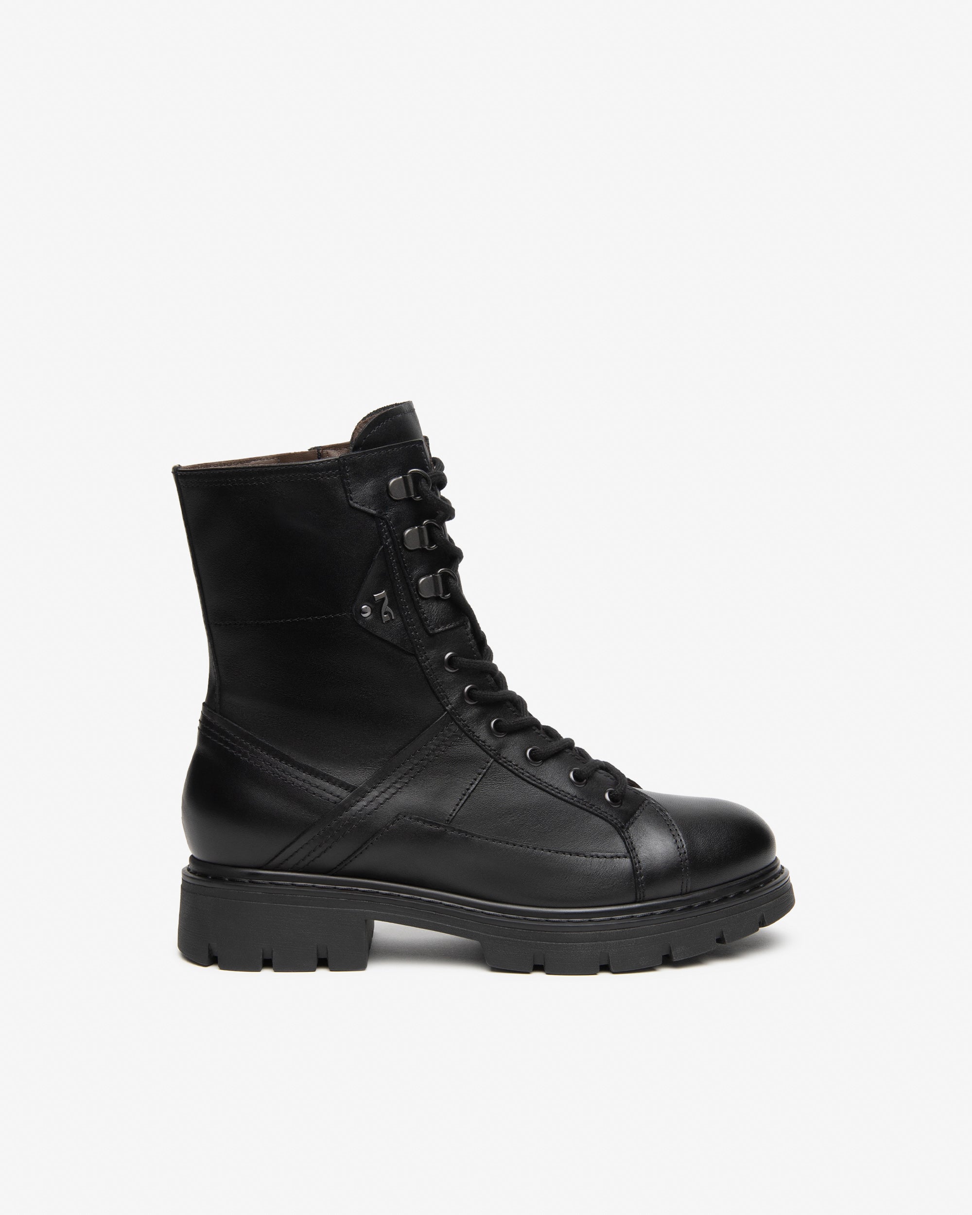 Nero Giardini Combat Boots bottines cuir femme noir talon 30 mm