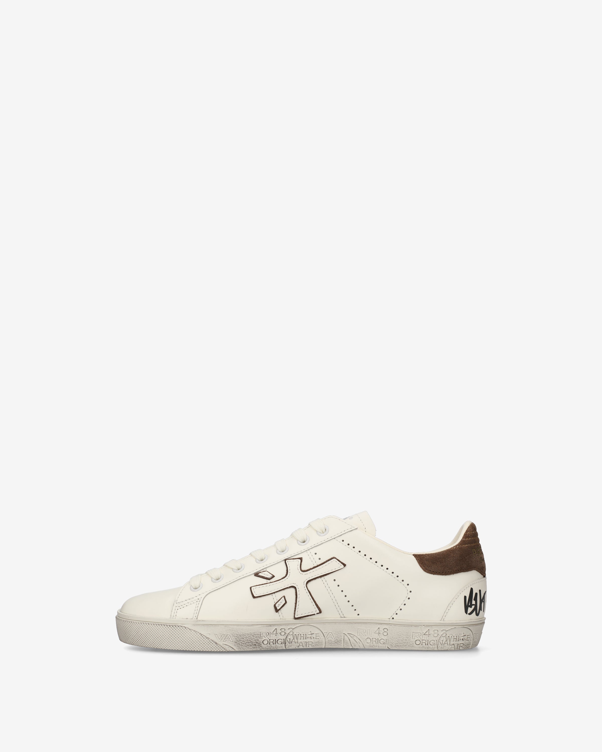 Premiata Steven 8476 baskets homme cuir blanc crème