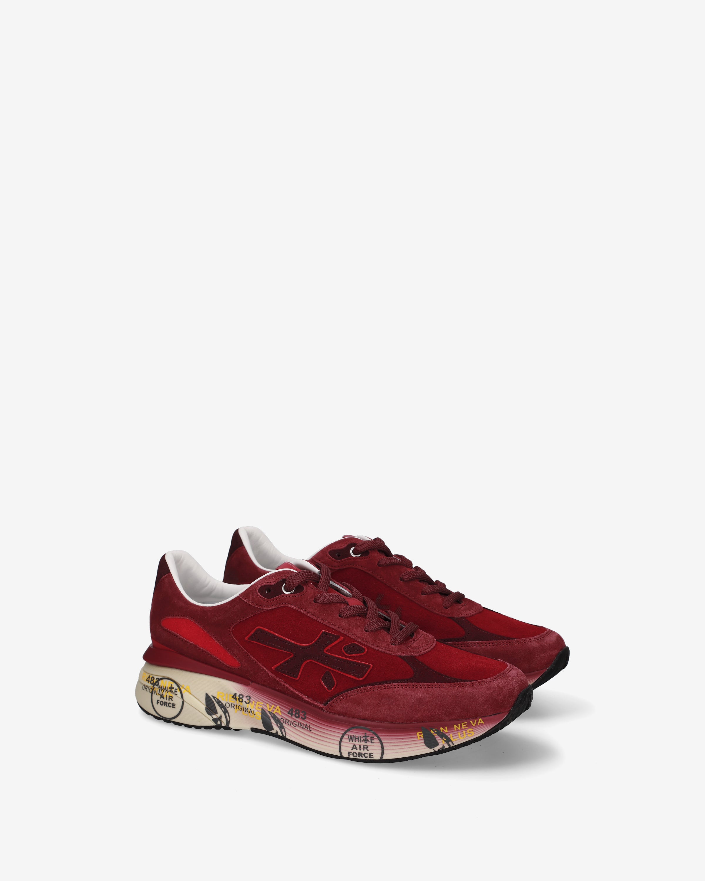 Premiata Moerun 8537 baskets bordeaux daim homme