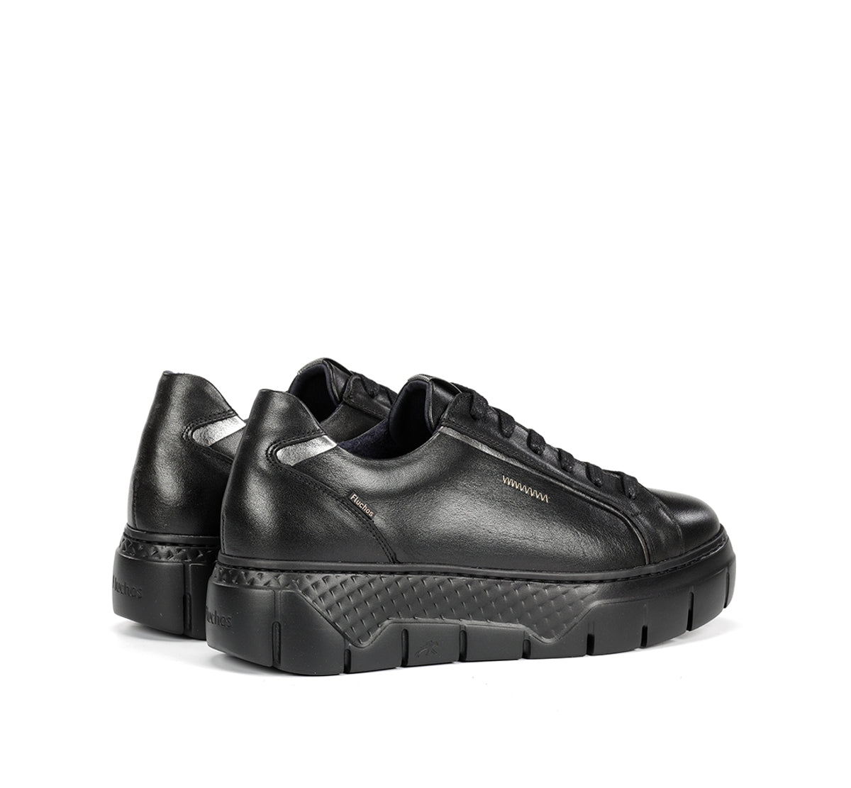 Fluchos Ilia F2305 baskets noir femme cuir compensé