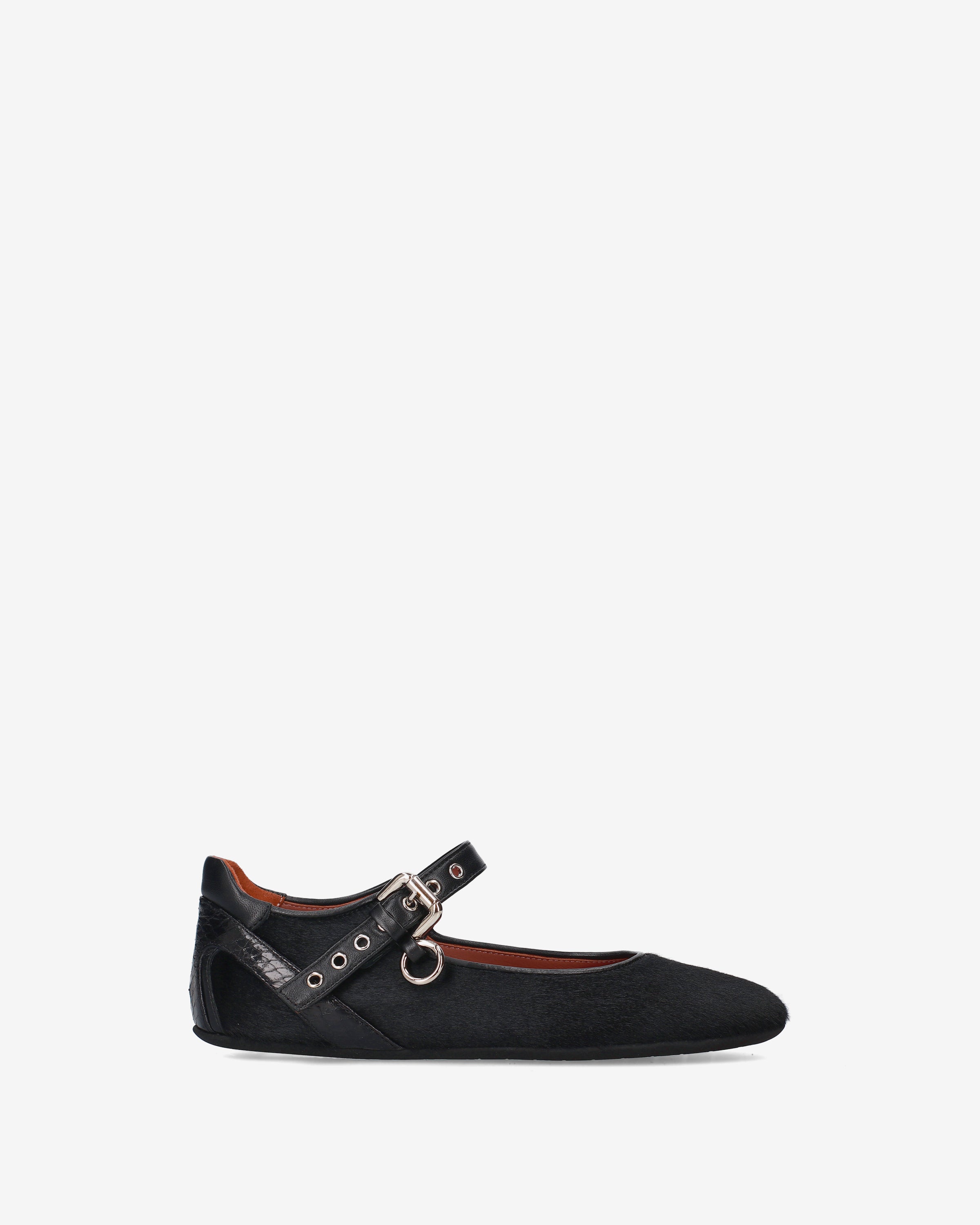 Premiata Mary Jane ballerines cuir poney noir
