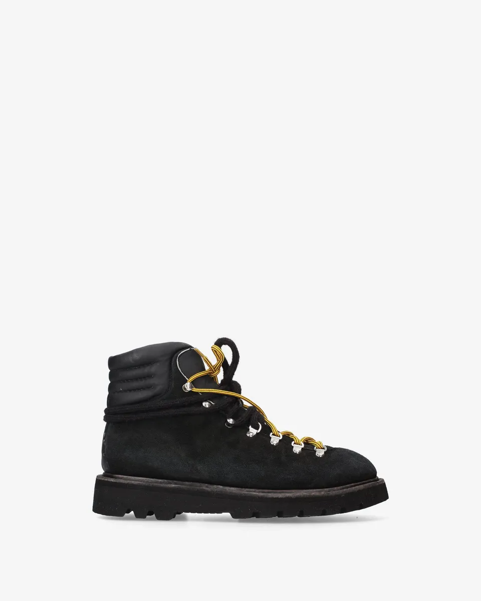 Premiata Lace-up cloth boots bottines noires cuir