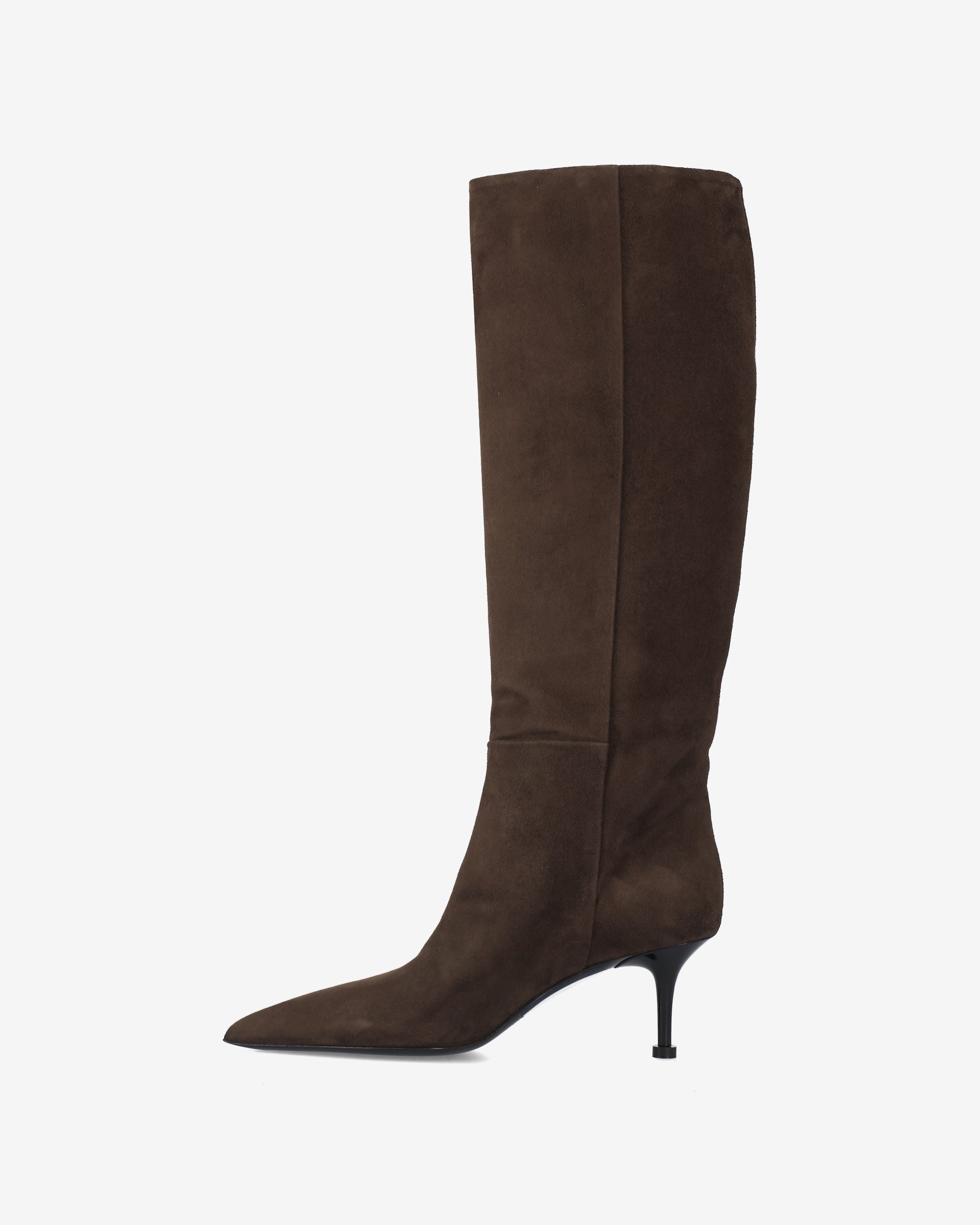 Premiata bottes hautes femme daim marron talon 6,5 cm