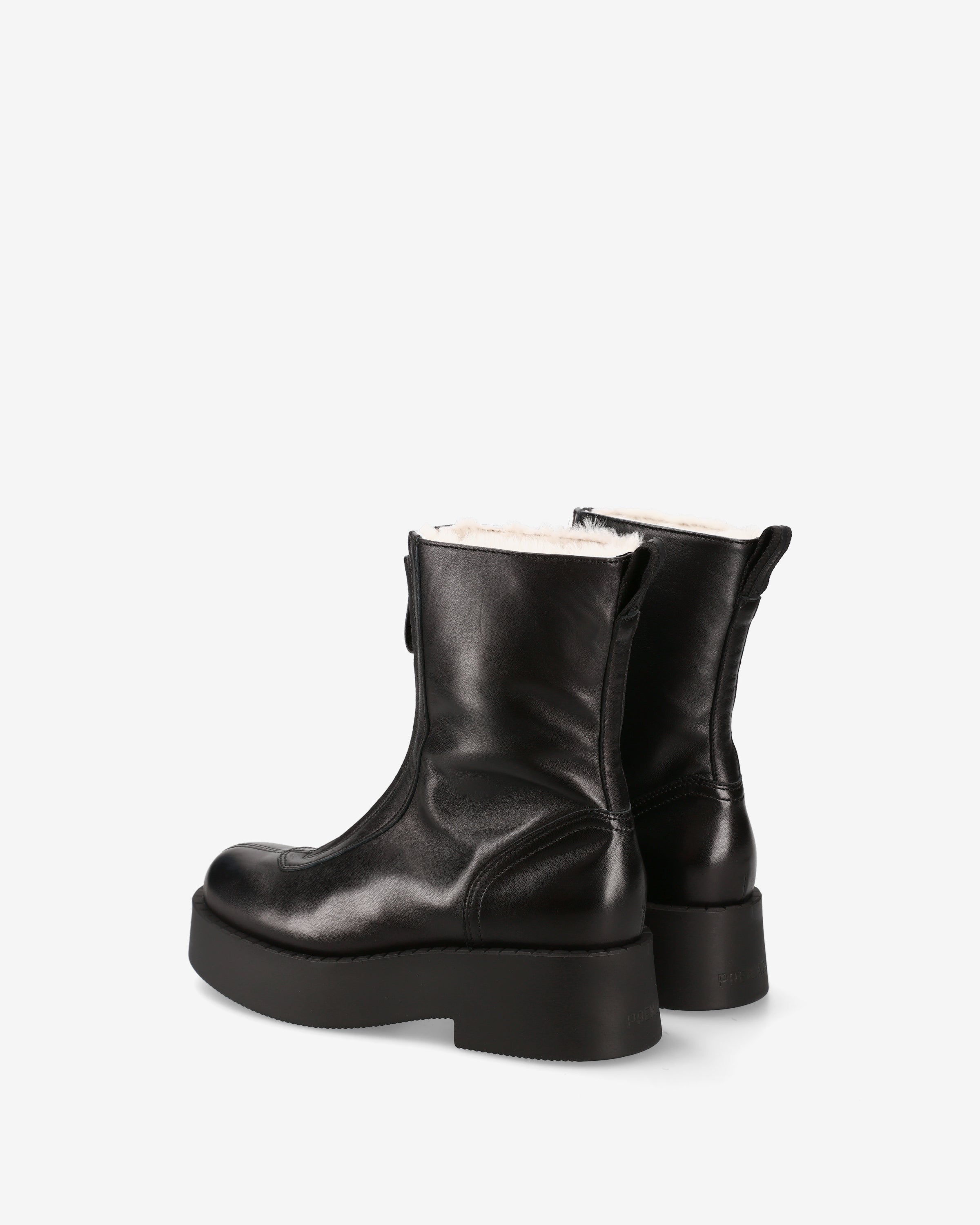 Premiata Boots bottines cuir noir plateforme zip
