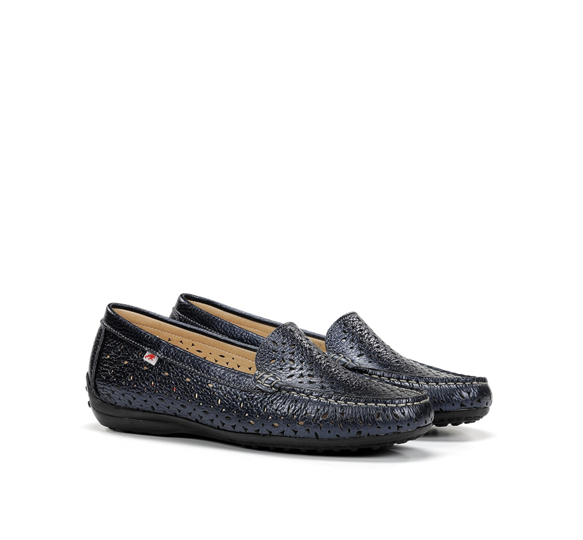Fluchos Bruni F2157 mocassins femme bleu cuir