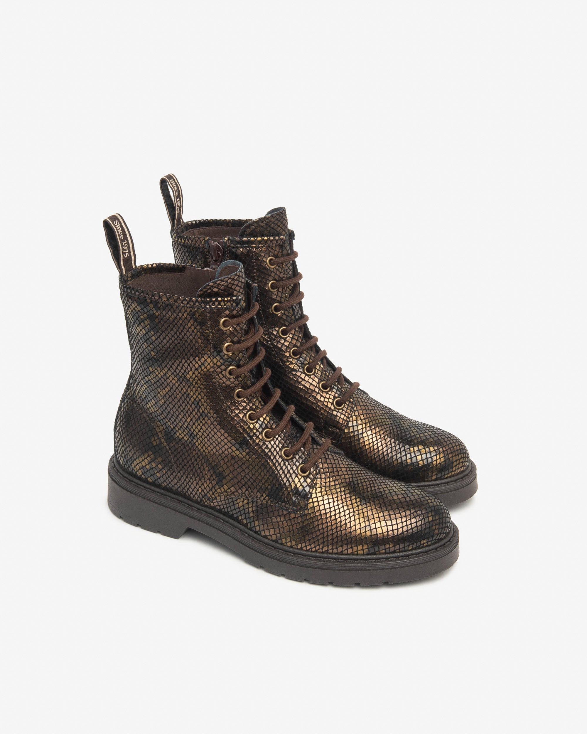 Nero Giardini Combat Boots rangers cuir femme zip 30 mm