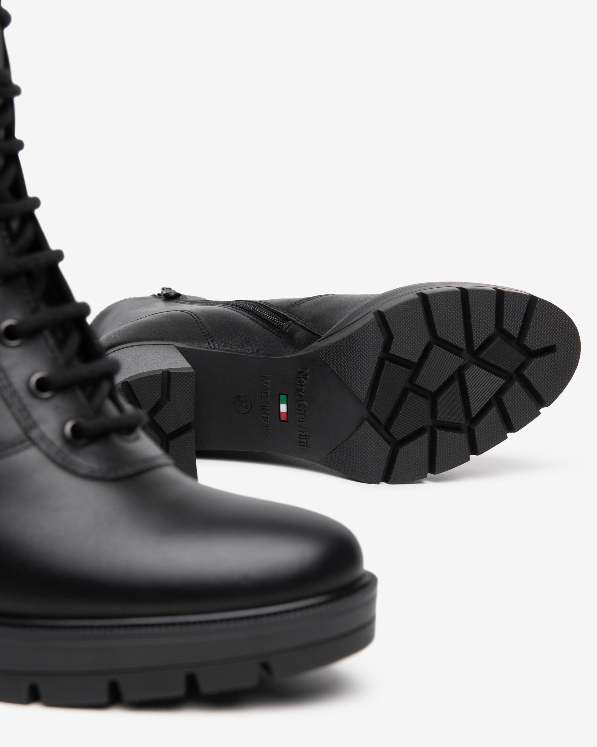 Nero Giardini Combat Boots bottines cuir talon 80 mm 38