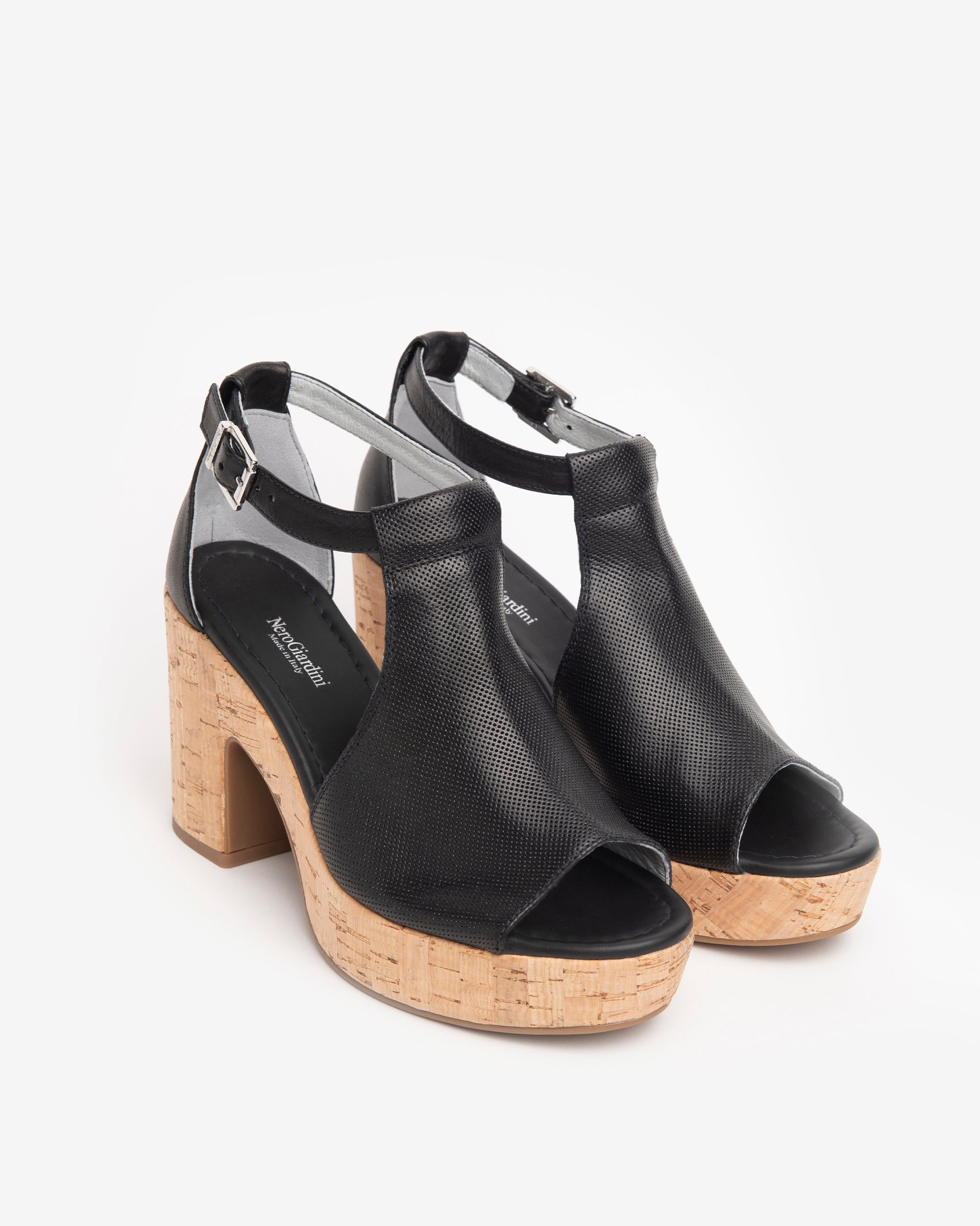 Nero Giardini Sandals sandales talon liège 9 cm