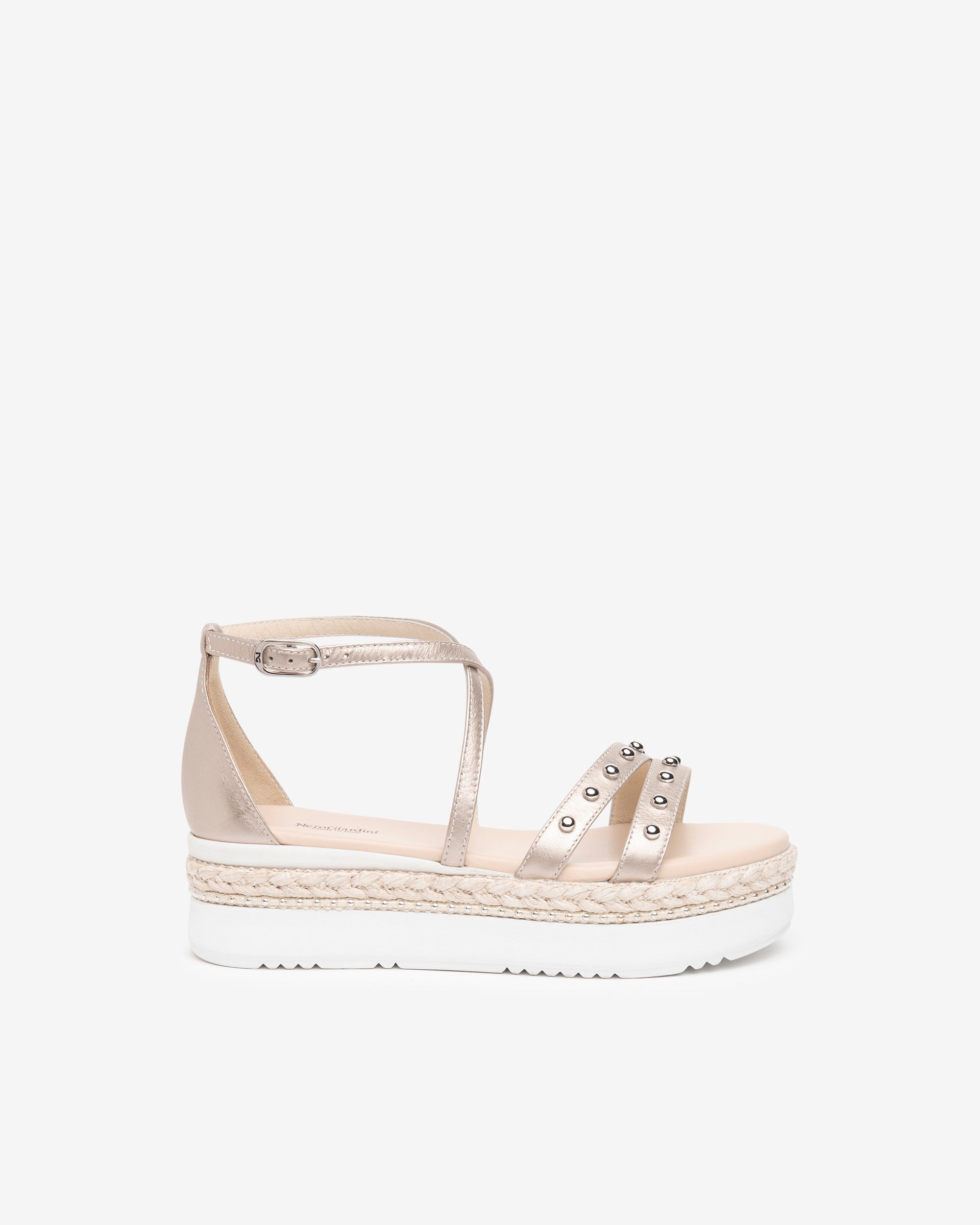 Nero Giardini Sandals sandales cuir femme compensées cloutées
