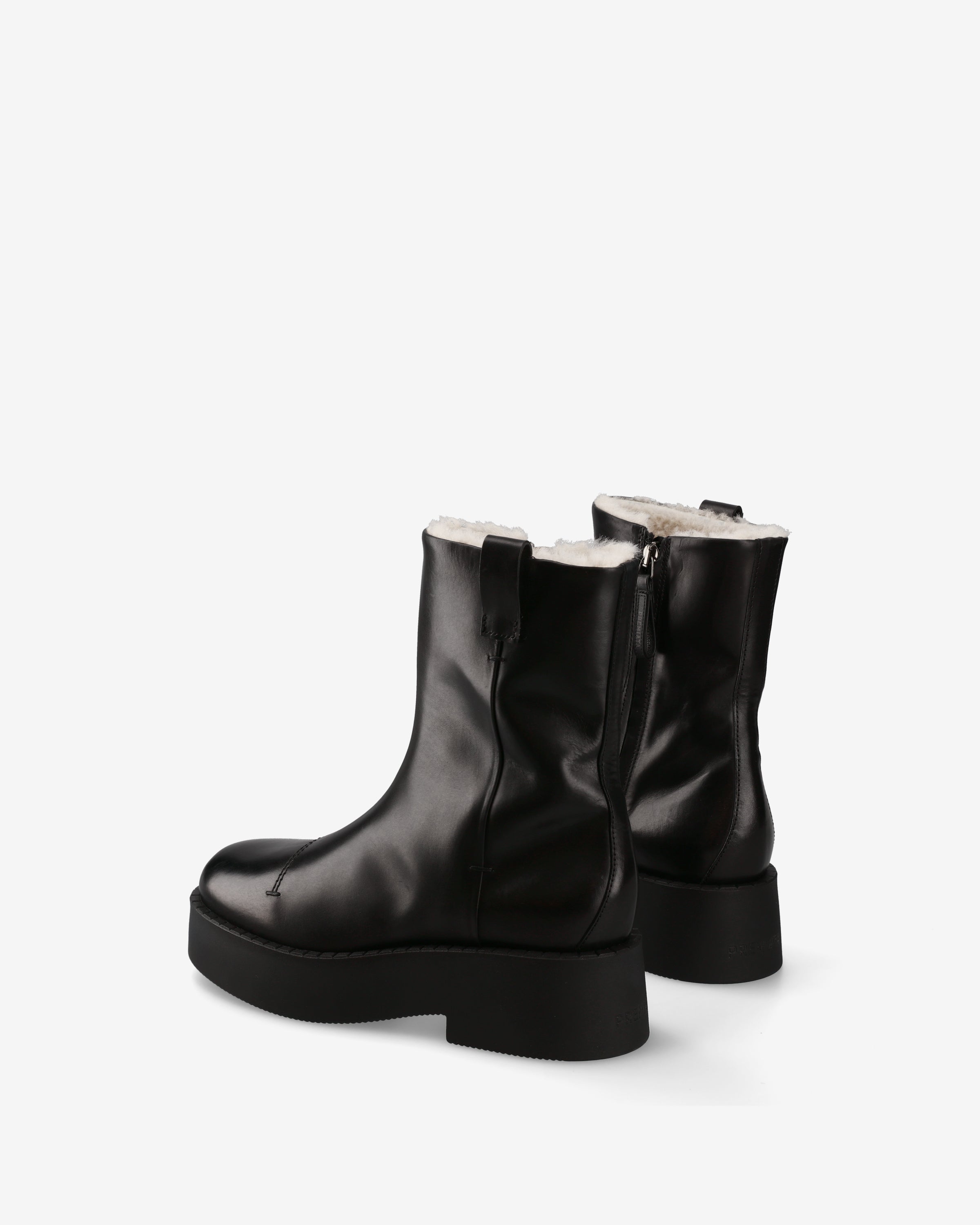 Premiata Boots cuir bottines femme plateforme noir