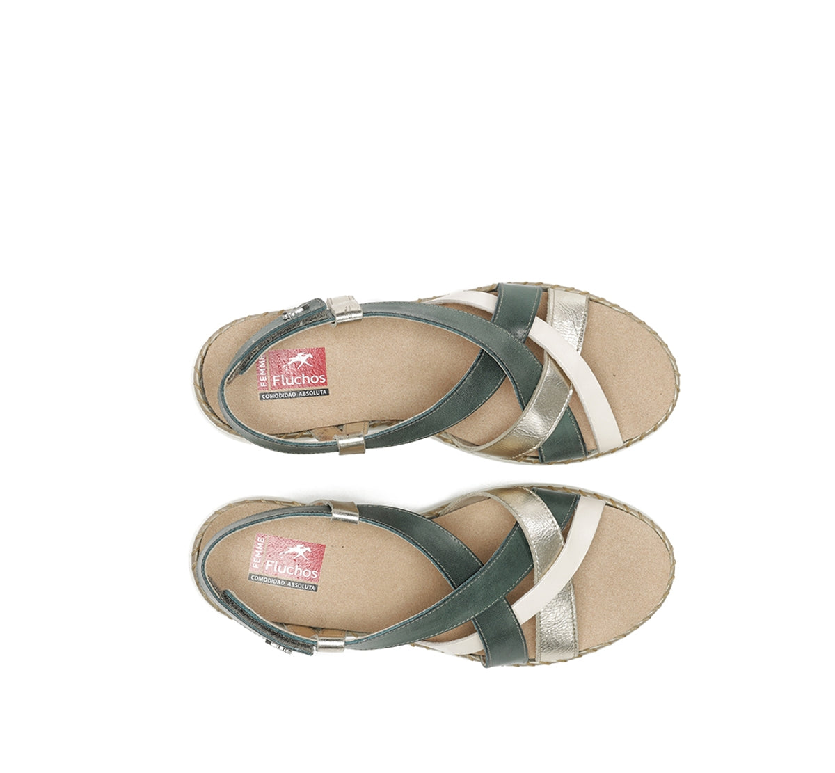 Fluchos Leza F2135 sandale femme bleu cuir confort