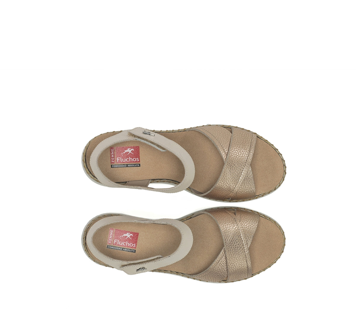 Fluchos Leza F2139 Sandales Femme Doré Confort
