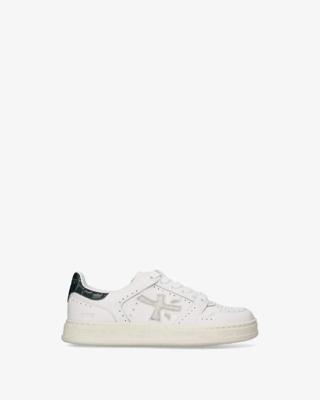 Premiata Quinnd 8641 baskets cuir blanc vert