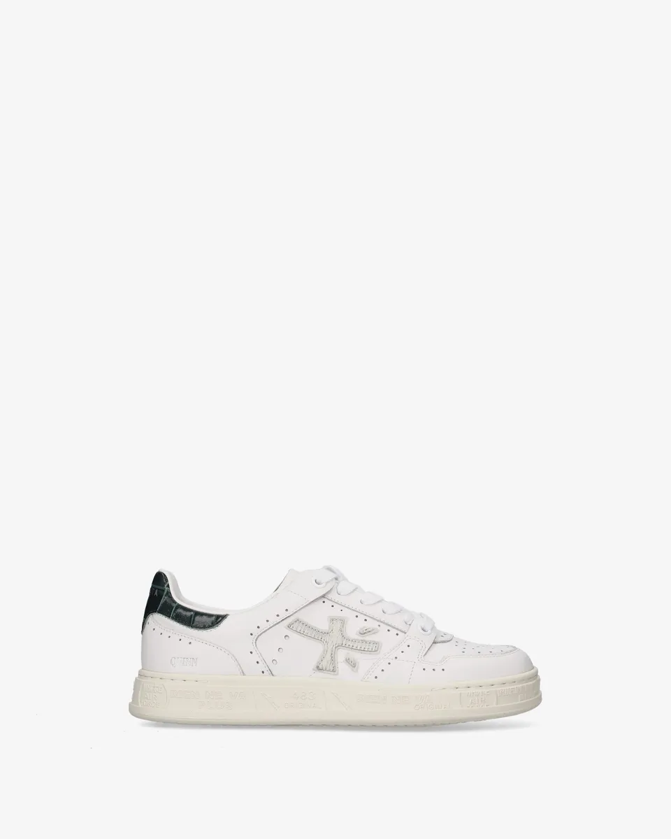 Premiata Quinnd 8641 baskets cuir blanc vert