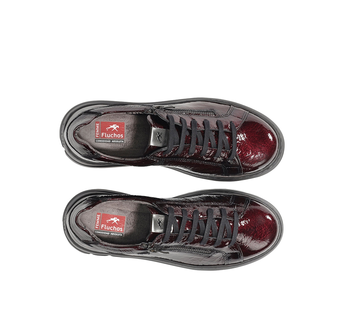 Fluchos Pompas F1666 baskets femme bordeaux cuir