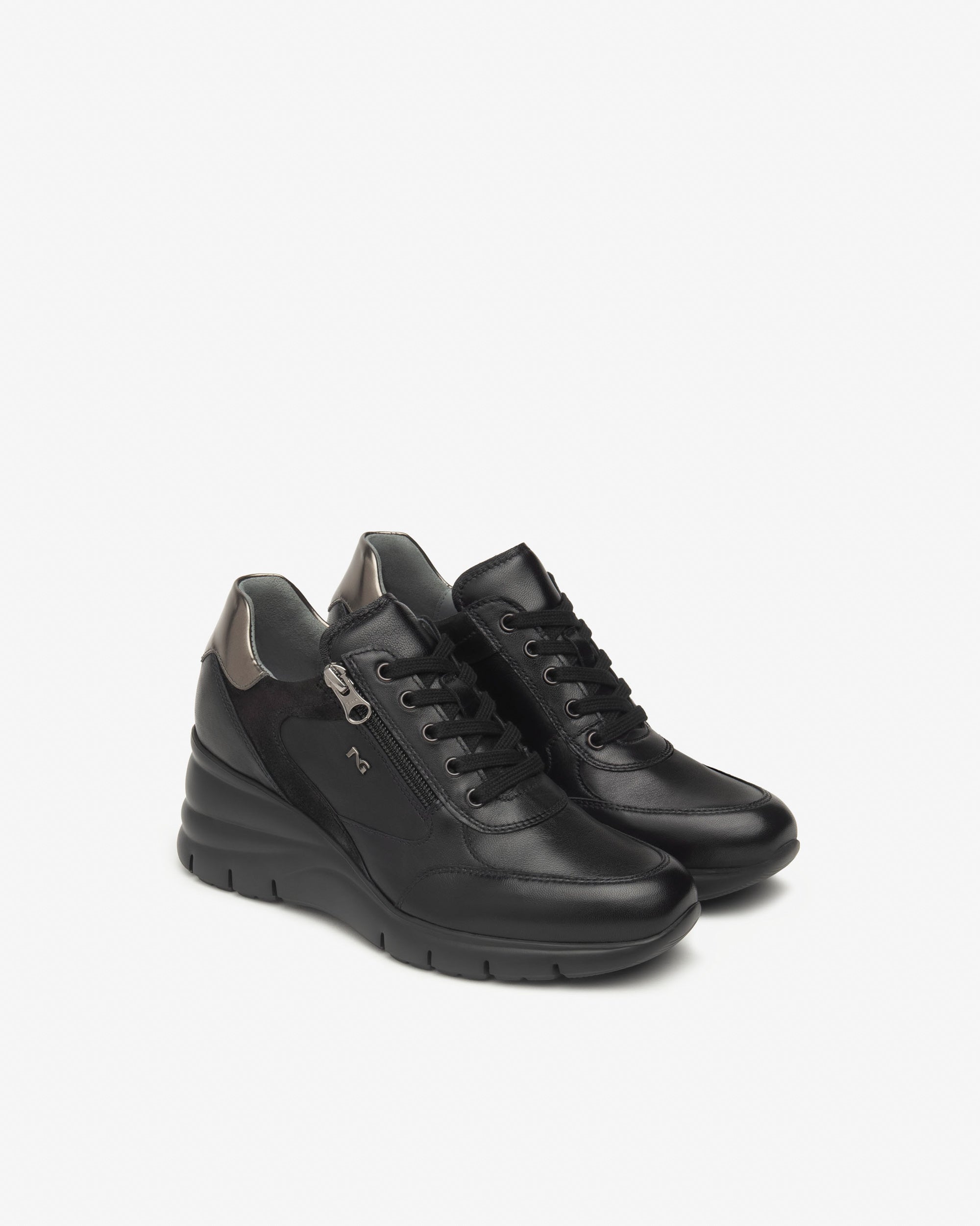 Nero Giardini Sneakers Baskets Cuir Femme Tissu Technique