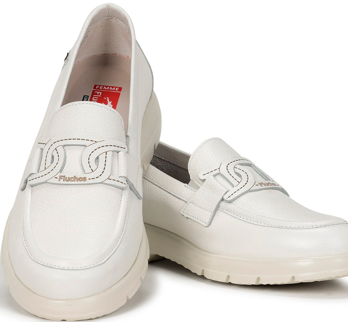Fluchos Gladis F1688 mocassins blanc femme light