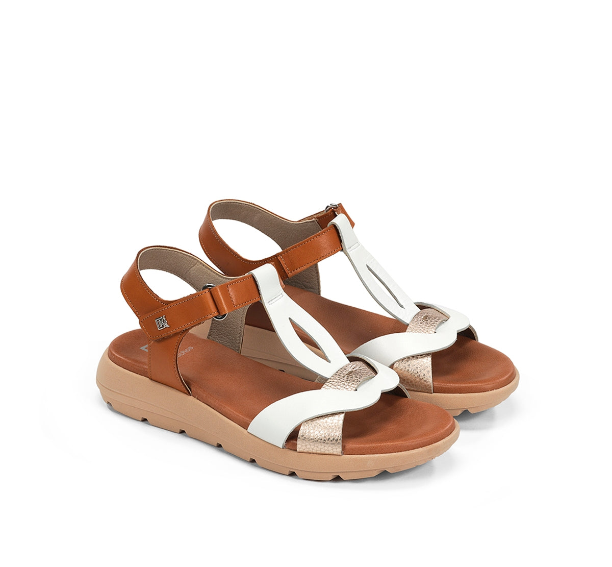 Dorking Gandia D9466 sandales femme blanc boucle