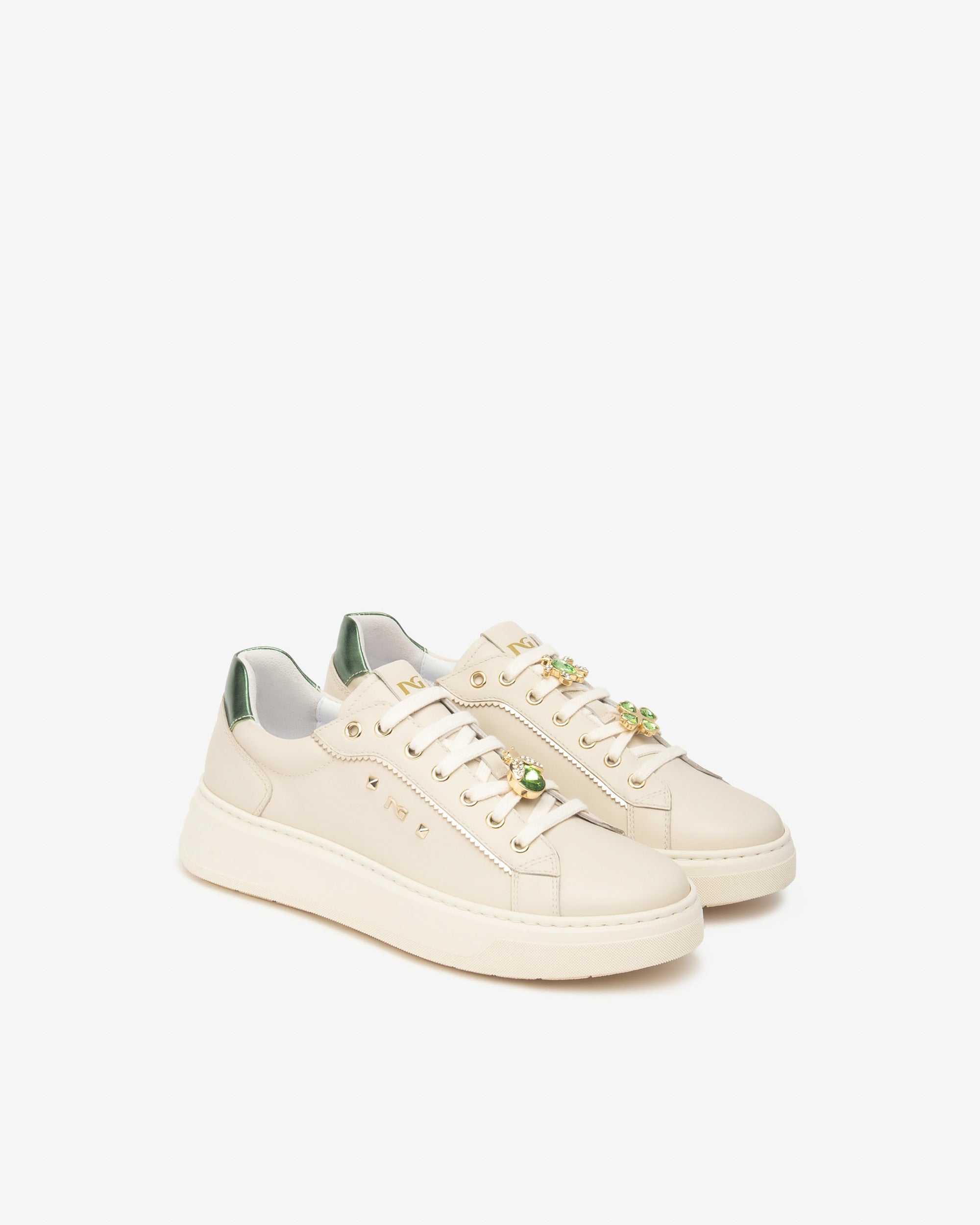 Nero Giardini Sneakers Baskets Cuir Femme Tissu Technique