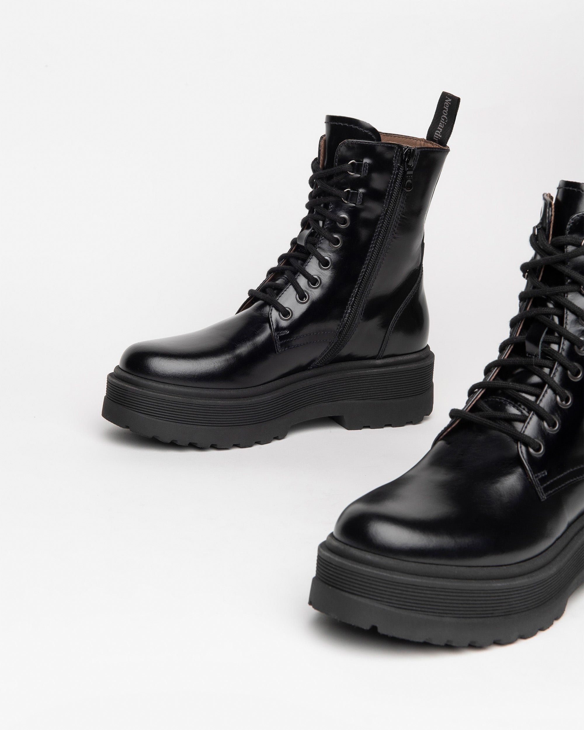 Nero Giardini Combat Boots bottines cuir femme talon