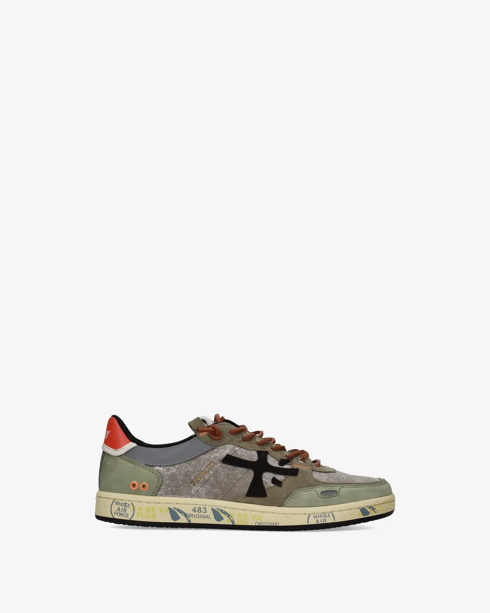 Premiata Bskt Clay 7845 sneakers cuir gris sauge homme