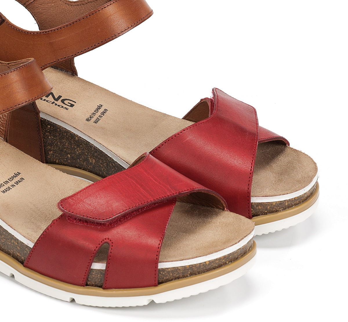 Fluchos Dorking Gold D9512 sandale rouge compensée
