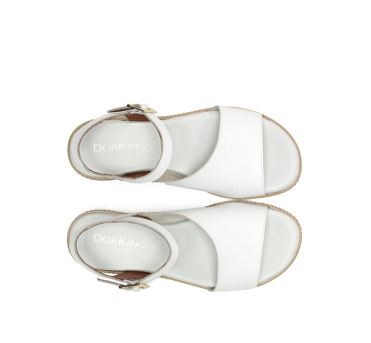 Dorking Espe D8771 sandales femme blanc velcro