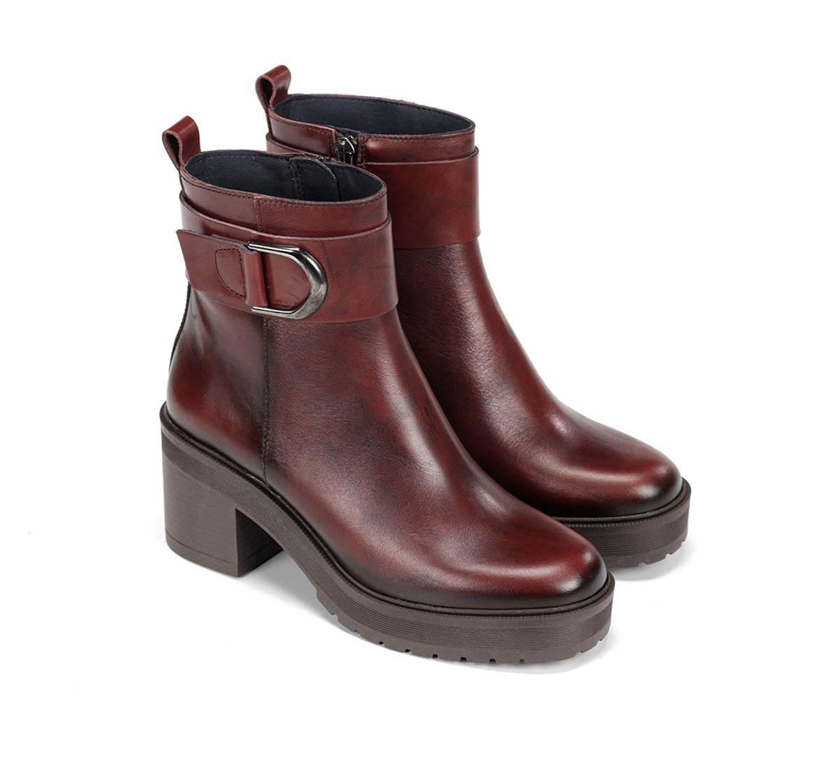 Dorking Sarah D9573 bottines bordeaux talon large