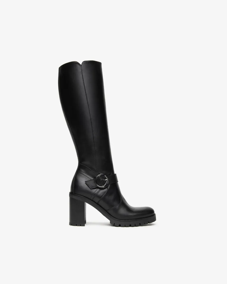 Nero Giardini Boots bottes cuir boucle talon 9 cm