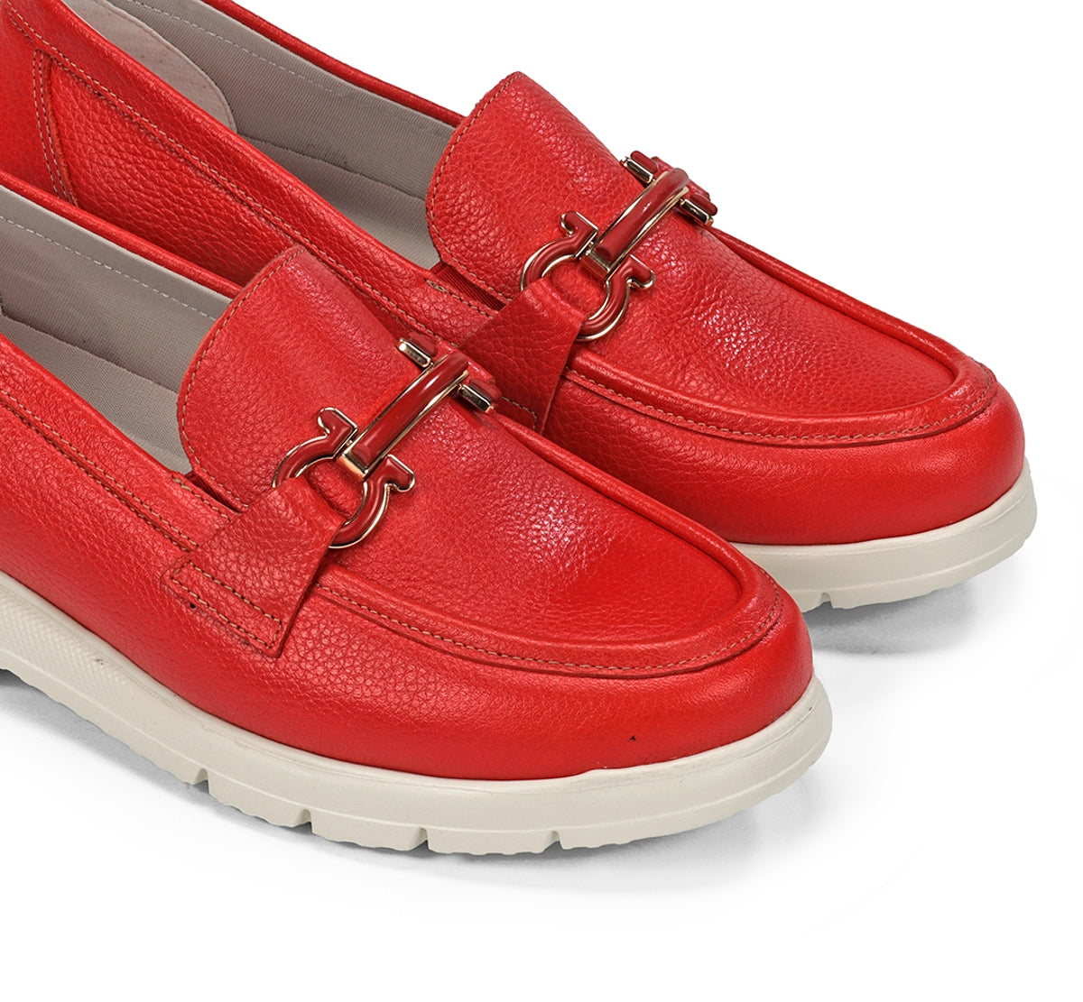 Fluchos Gladis F1936 mocassin rouge cuir femme
