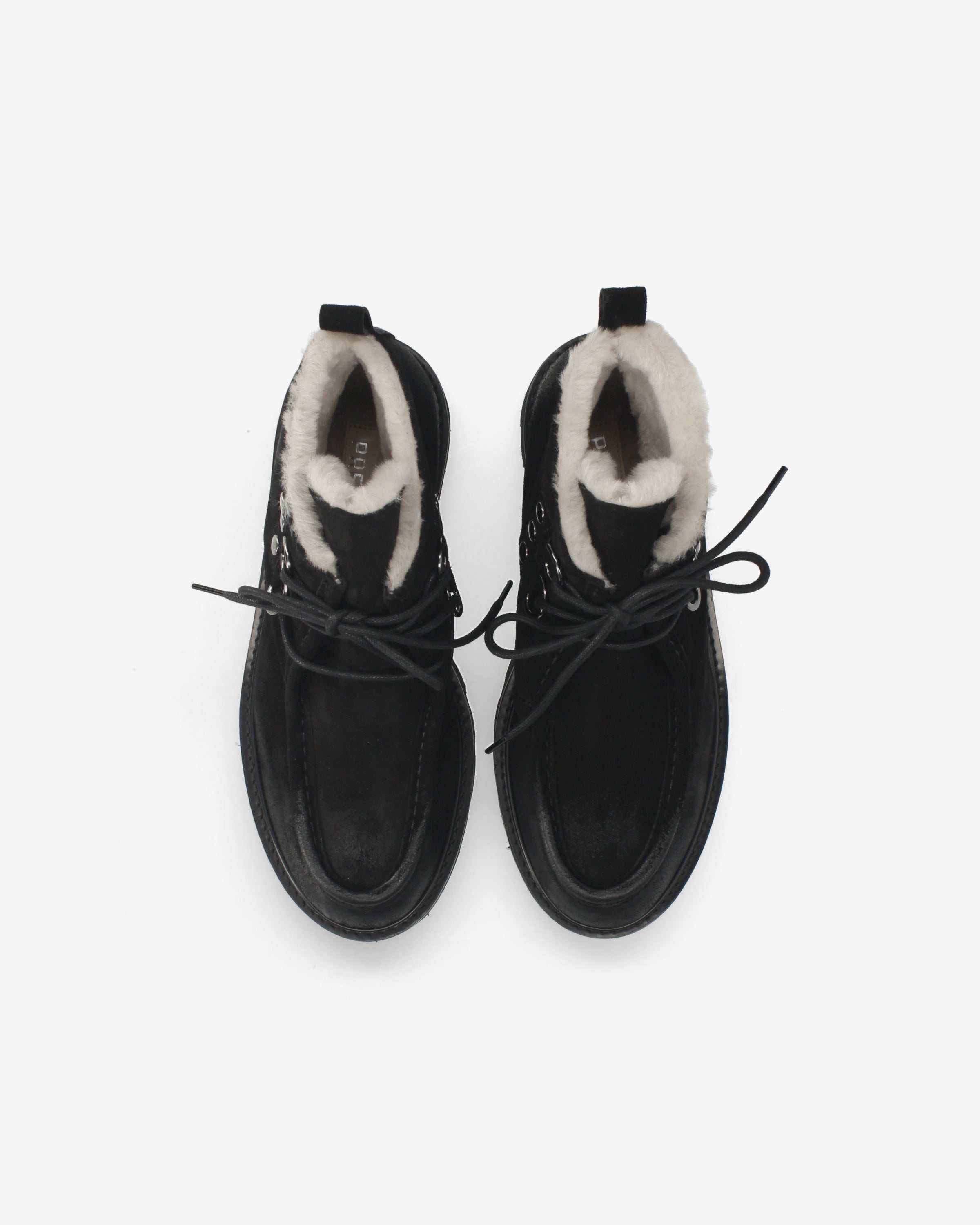Premiata boots femme daim noir fourré mouton