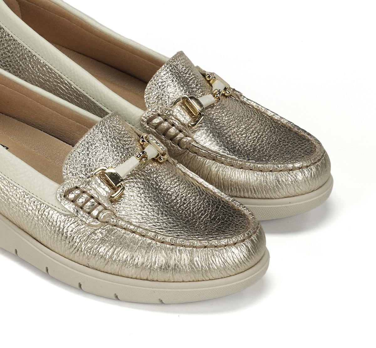 Fluchos Fluvia F2421 mocassins femme dorés cuir