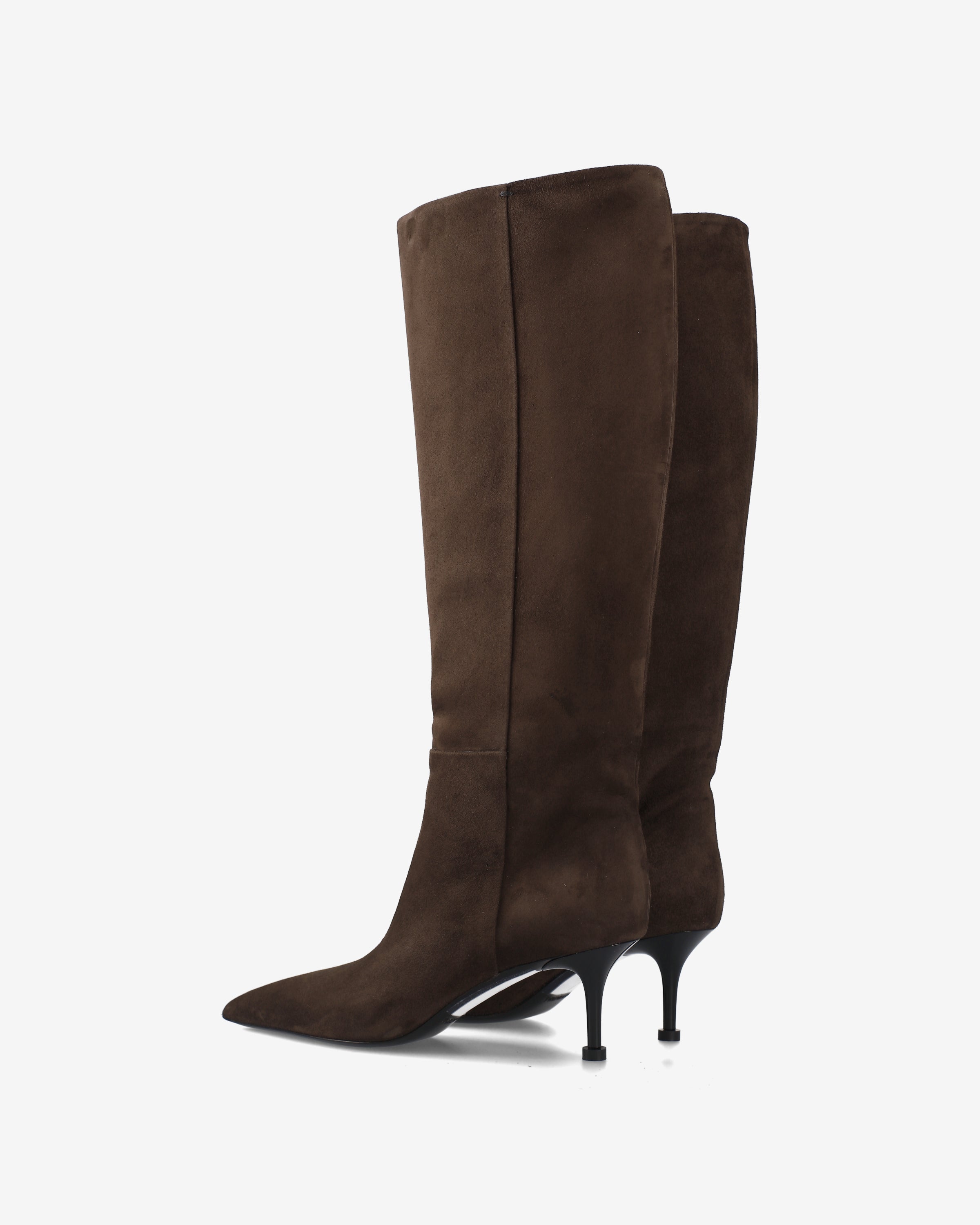 Premiata bottes hautes femme daim marron talon 6,5 cm