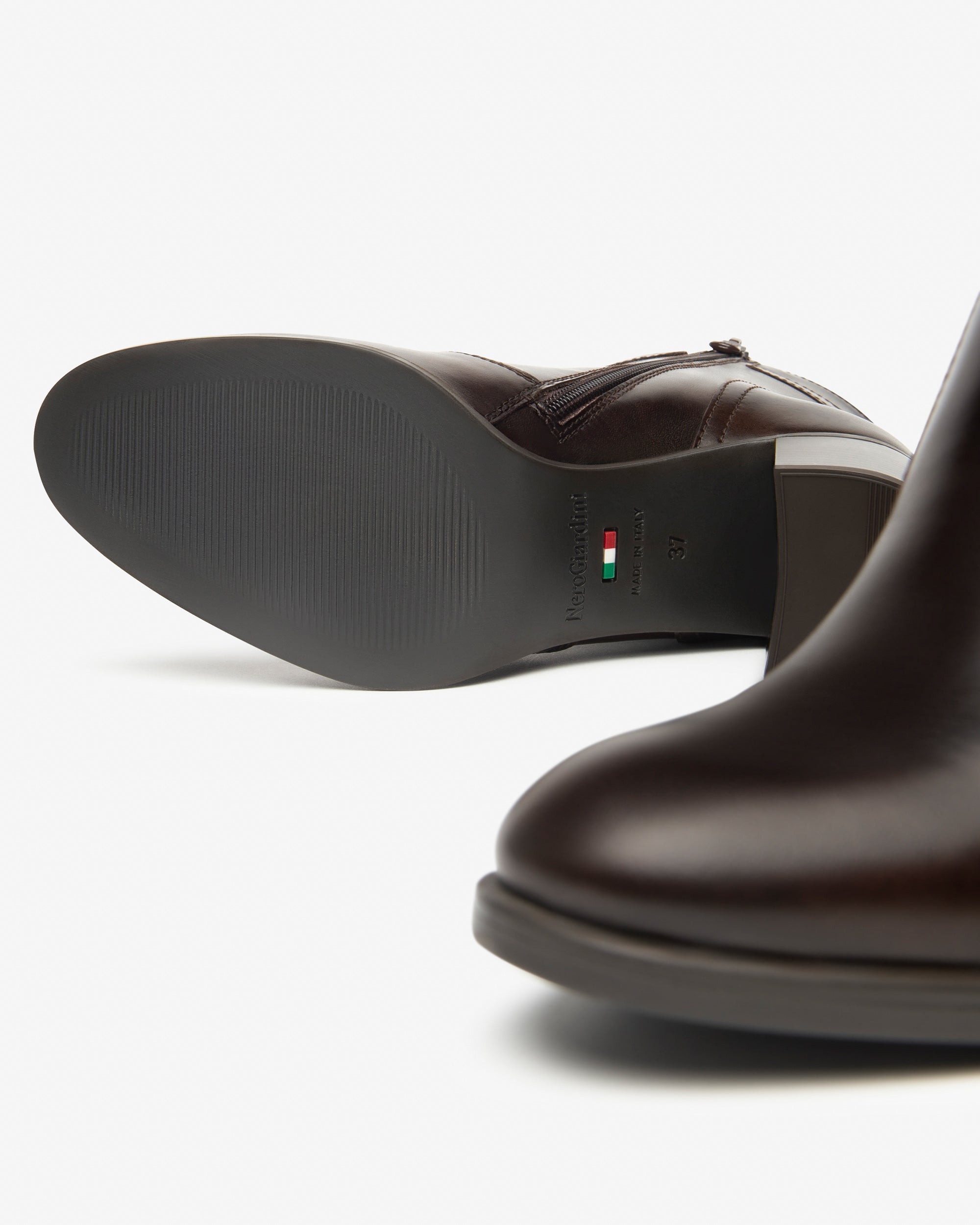 Nero Giardini Bottines cuir femme talon 70 mm zip