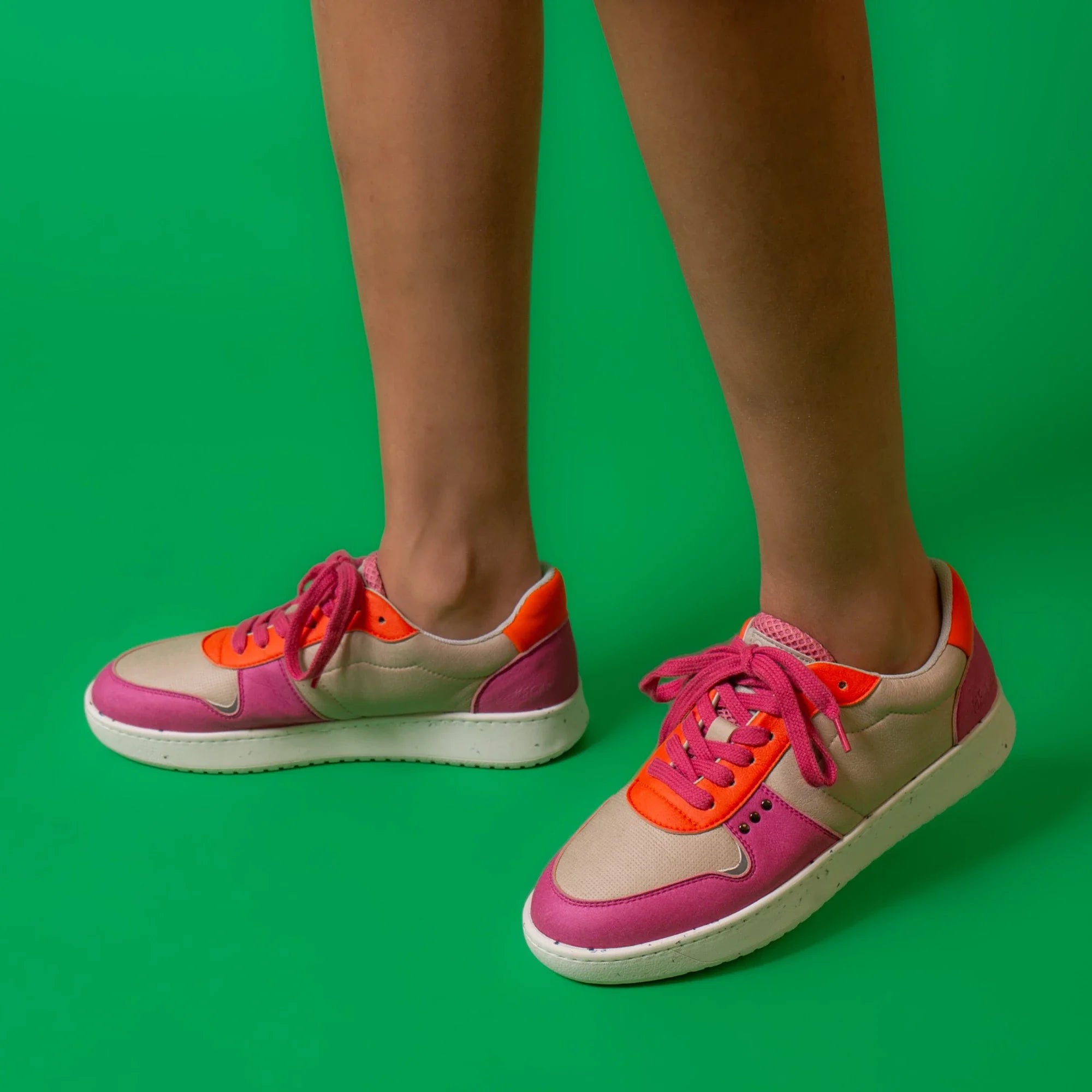 Me.Land Evan baskets vegan beige rose orange taille 38