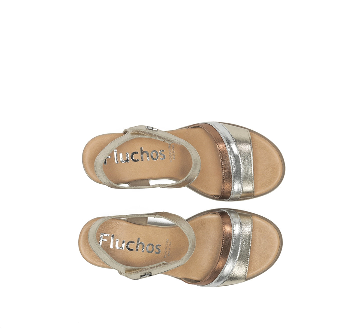 Fluchos Smash F2390 sandale dorée compensée femme