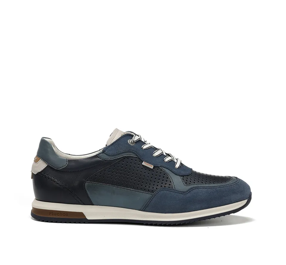 Fluchos Samir F2415 basket bleu cuir homme