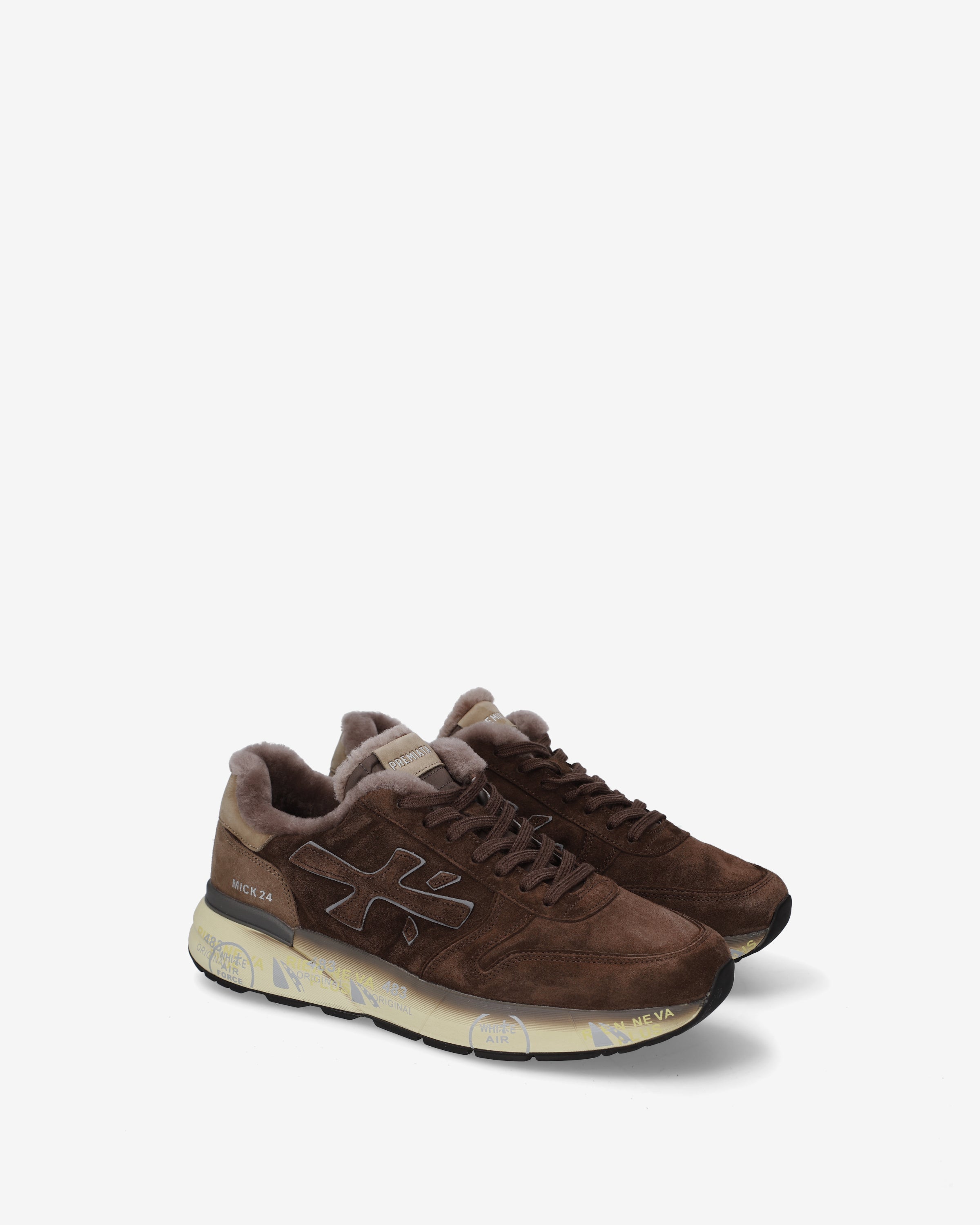 Premiata Mick 7898m baskets daim marron foncé
