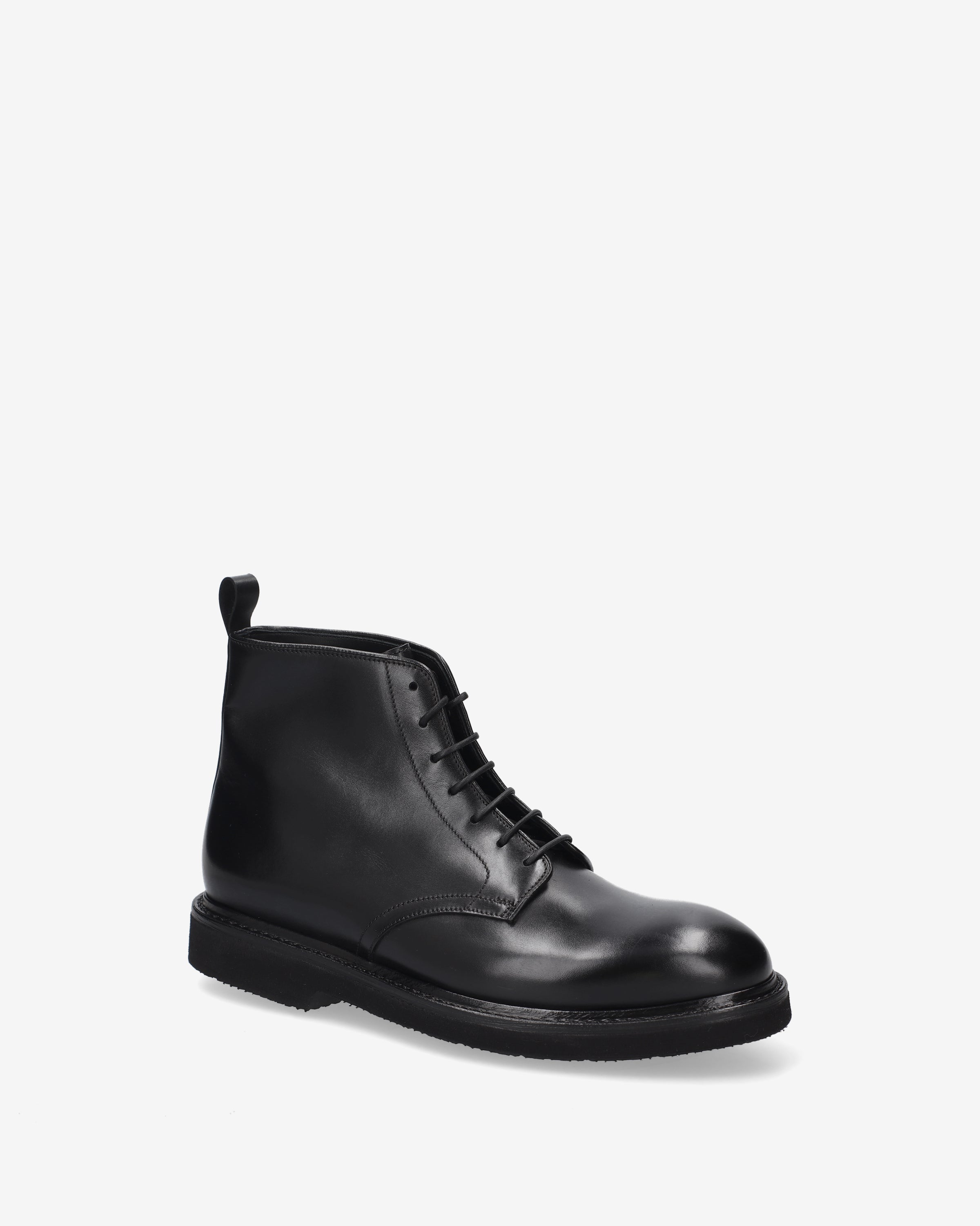 Premiata boots homme cuir noir cousu Goodyear
