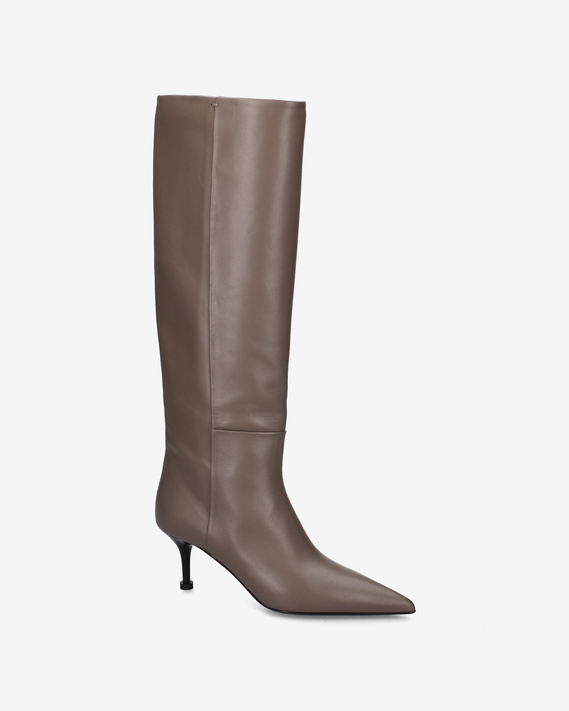 Premiata Boots bottes cuir taupe talon 6,5 cm