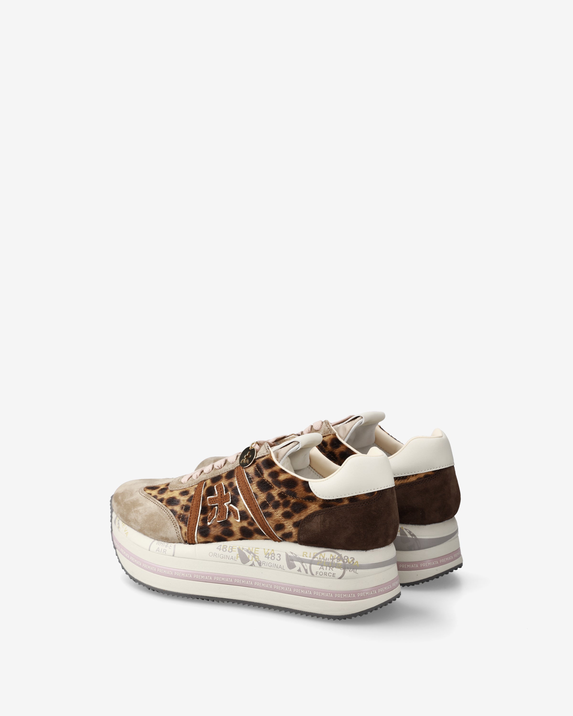 Premiata Beth 7741 sneakers daim beige imprimé animal 38