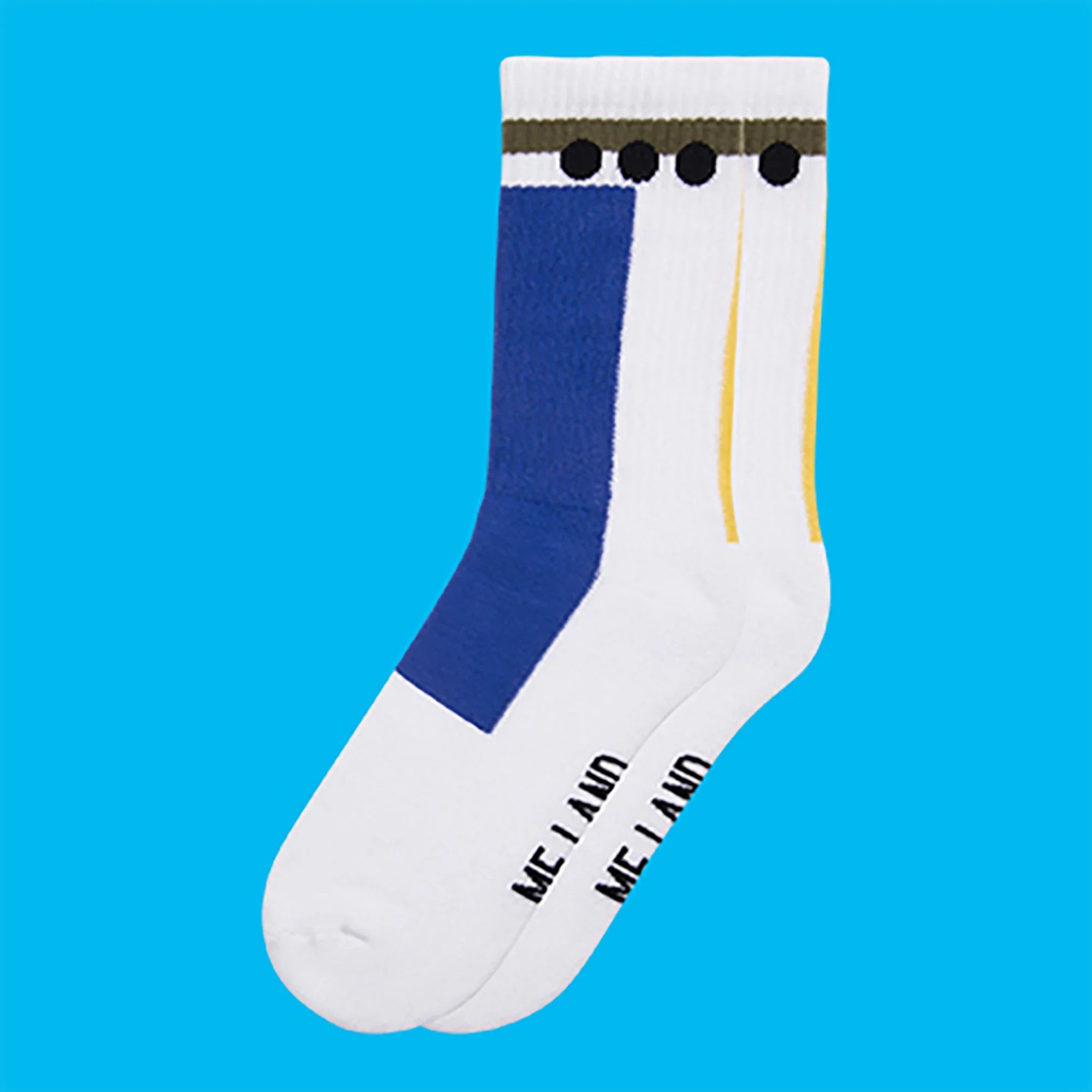 Me.Land Geo chaussettes coton bio blanc motifs