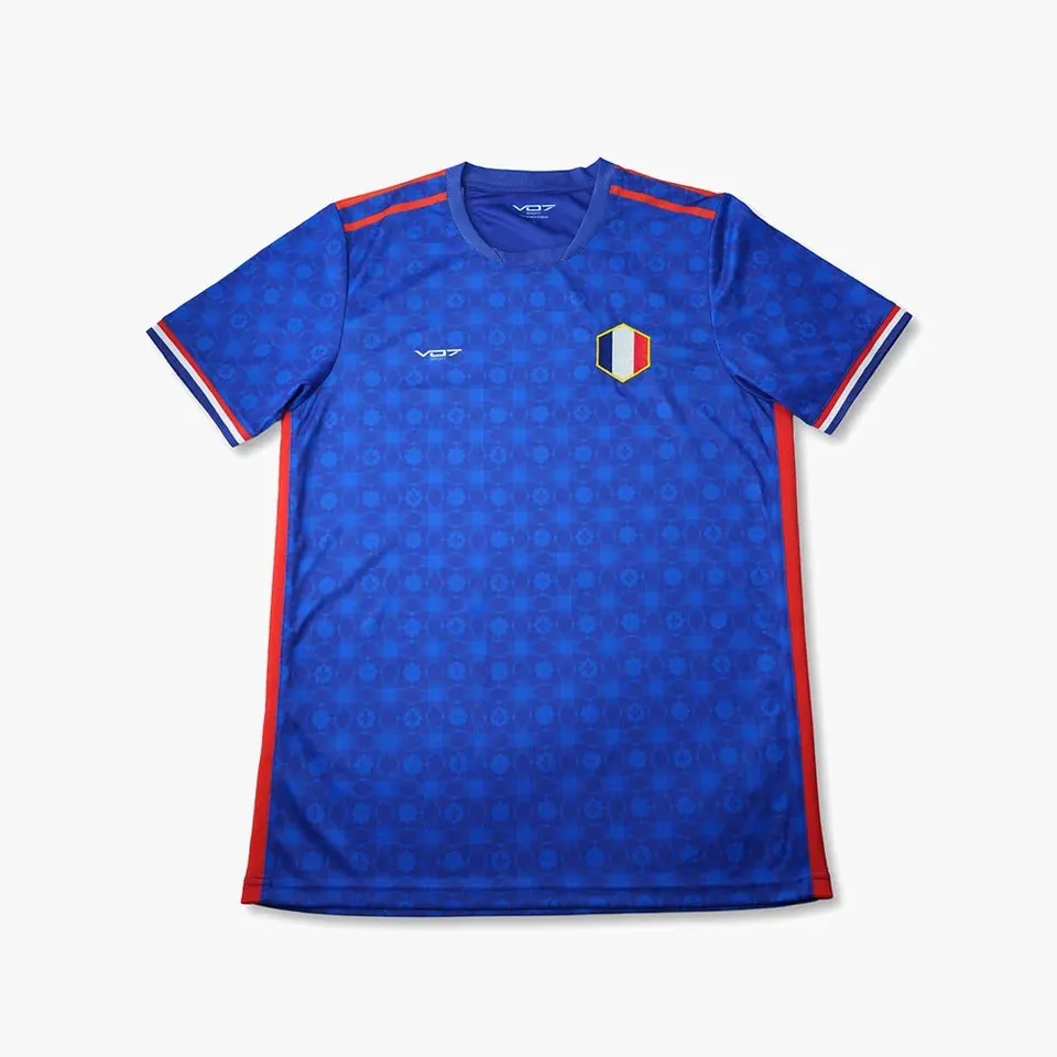VO7 France Bleu maillot foot homme respirant