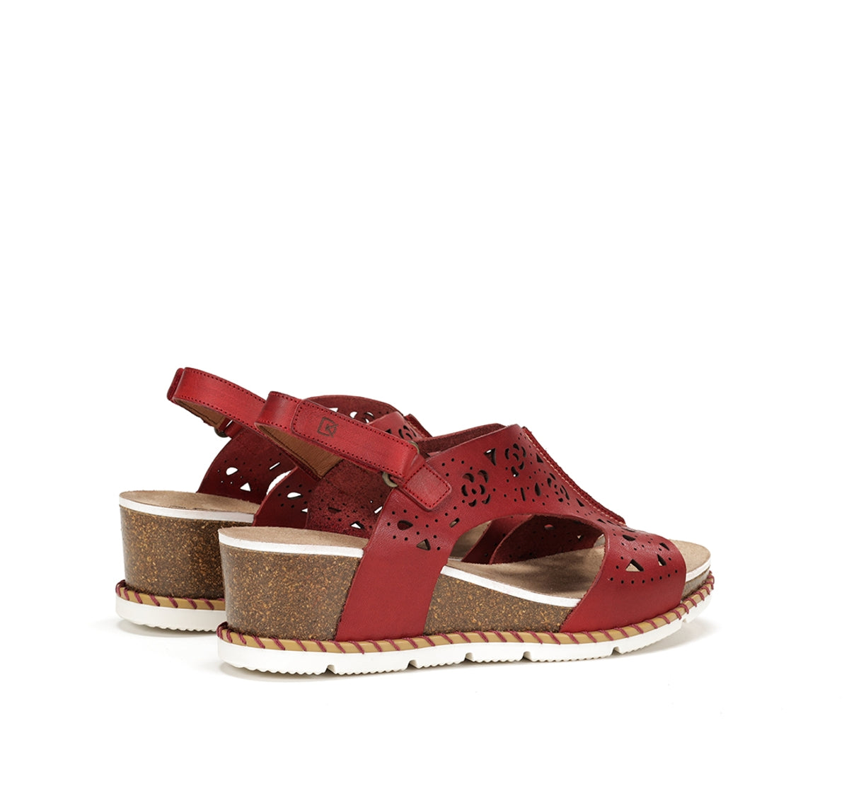 Dorking by Fluchos Gold D9319 sandales compensées rouges