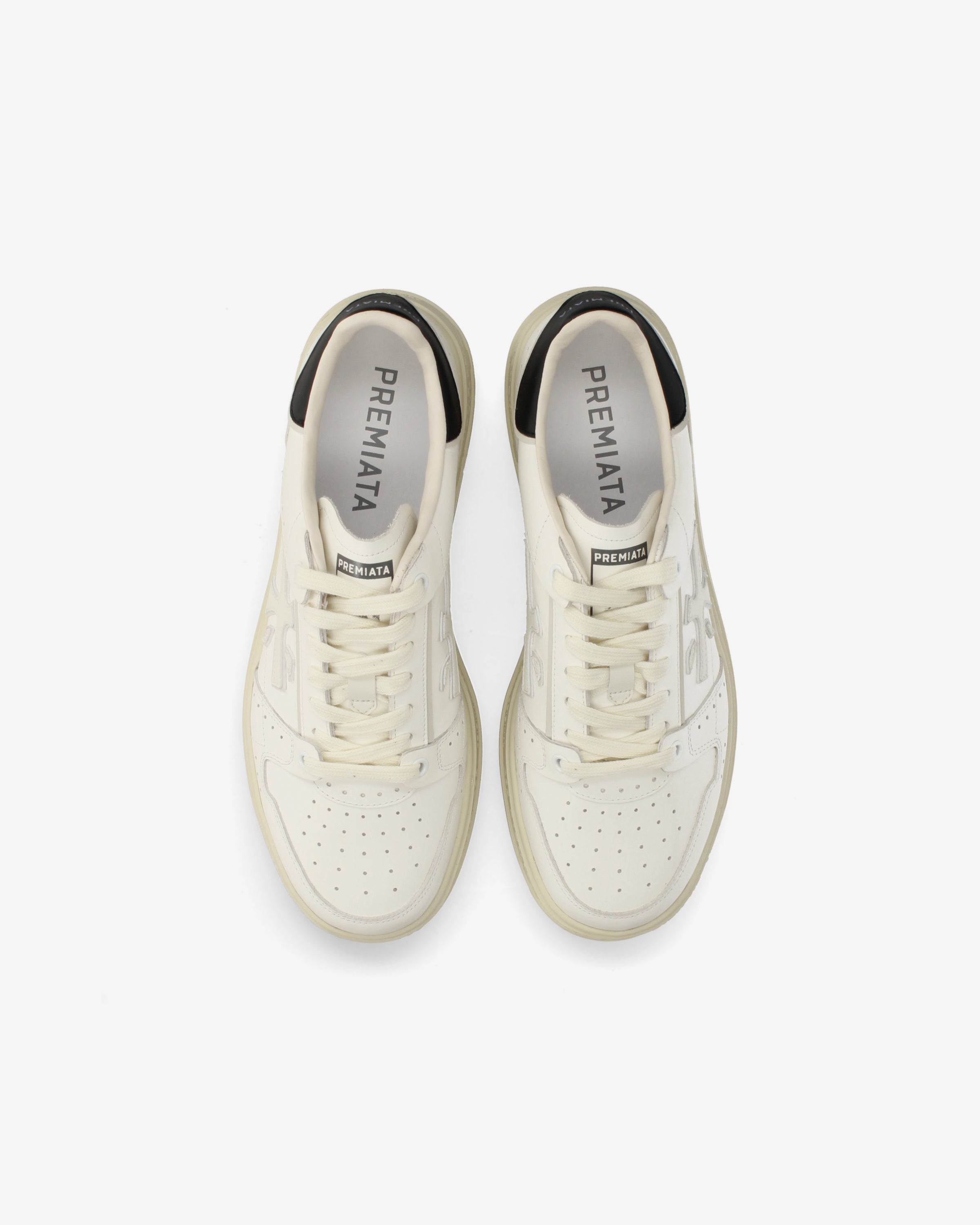 Premiata Quinn 8209 baskets homme cuir blanc bleu