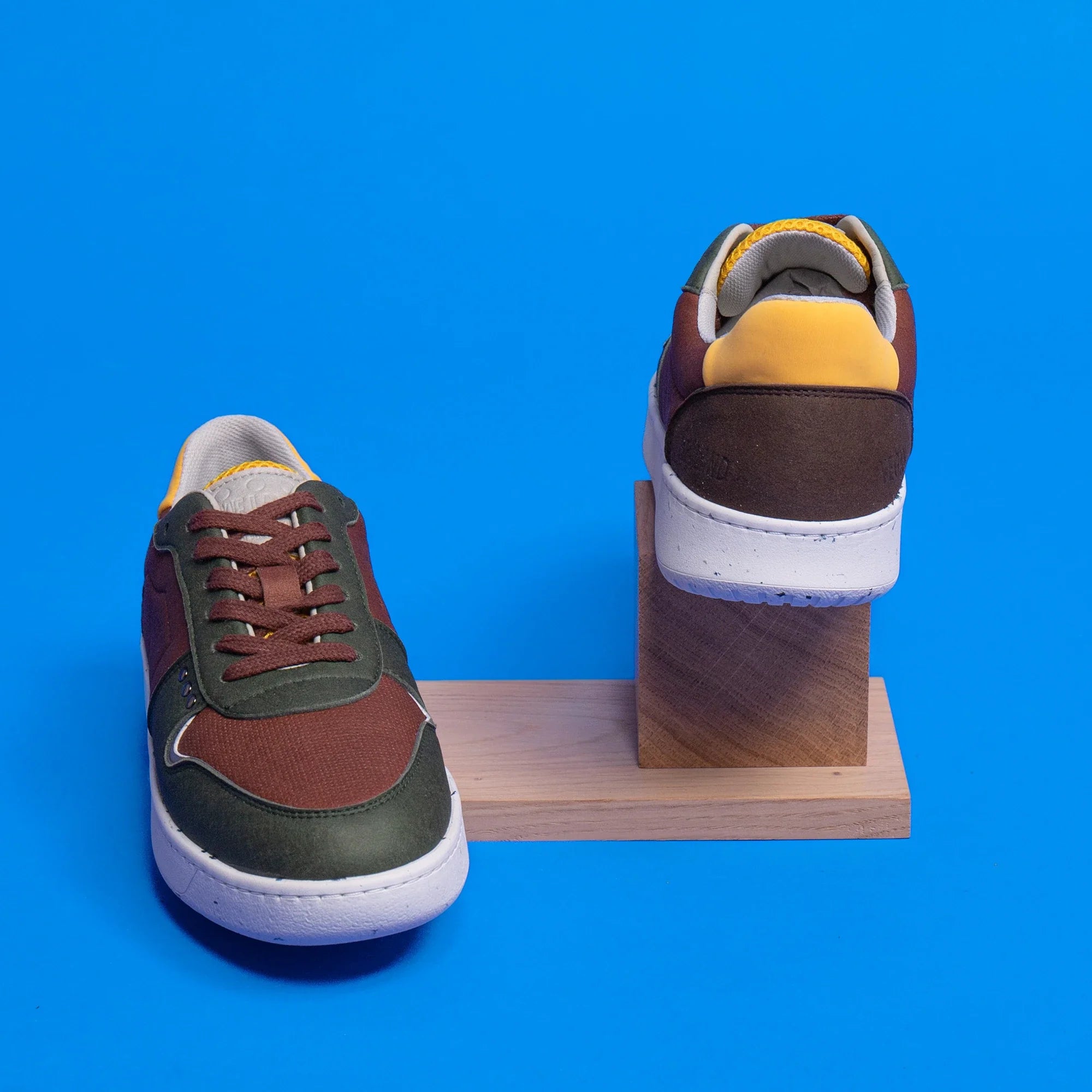 Me.Land Evan baskets vegan marron kaki jaune