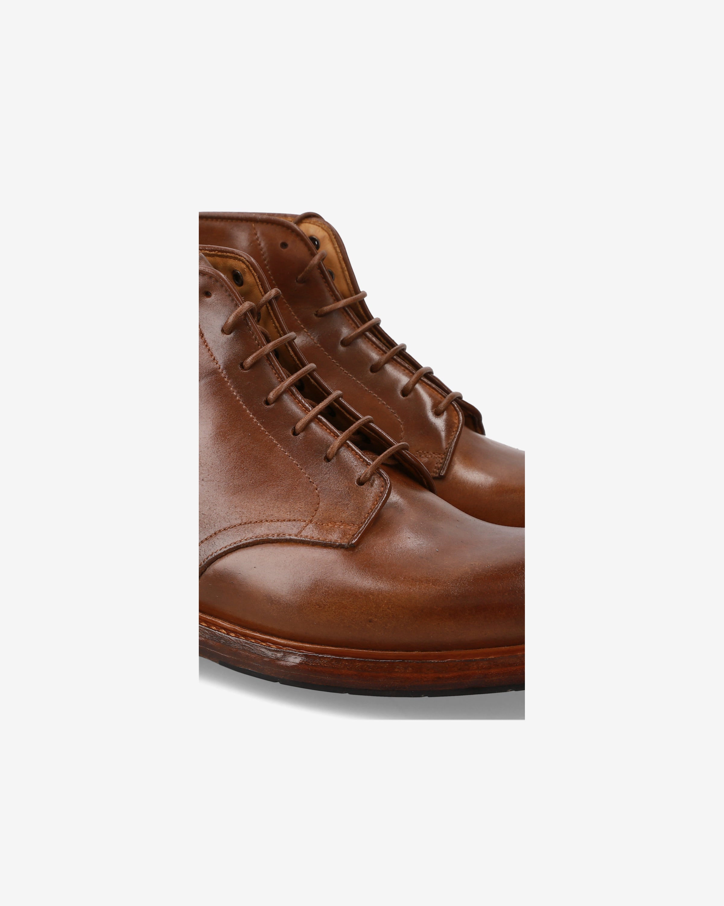 Premiata Cordovan boots cuir cognac à lacets homme