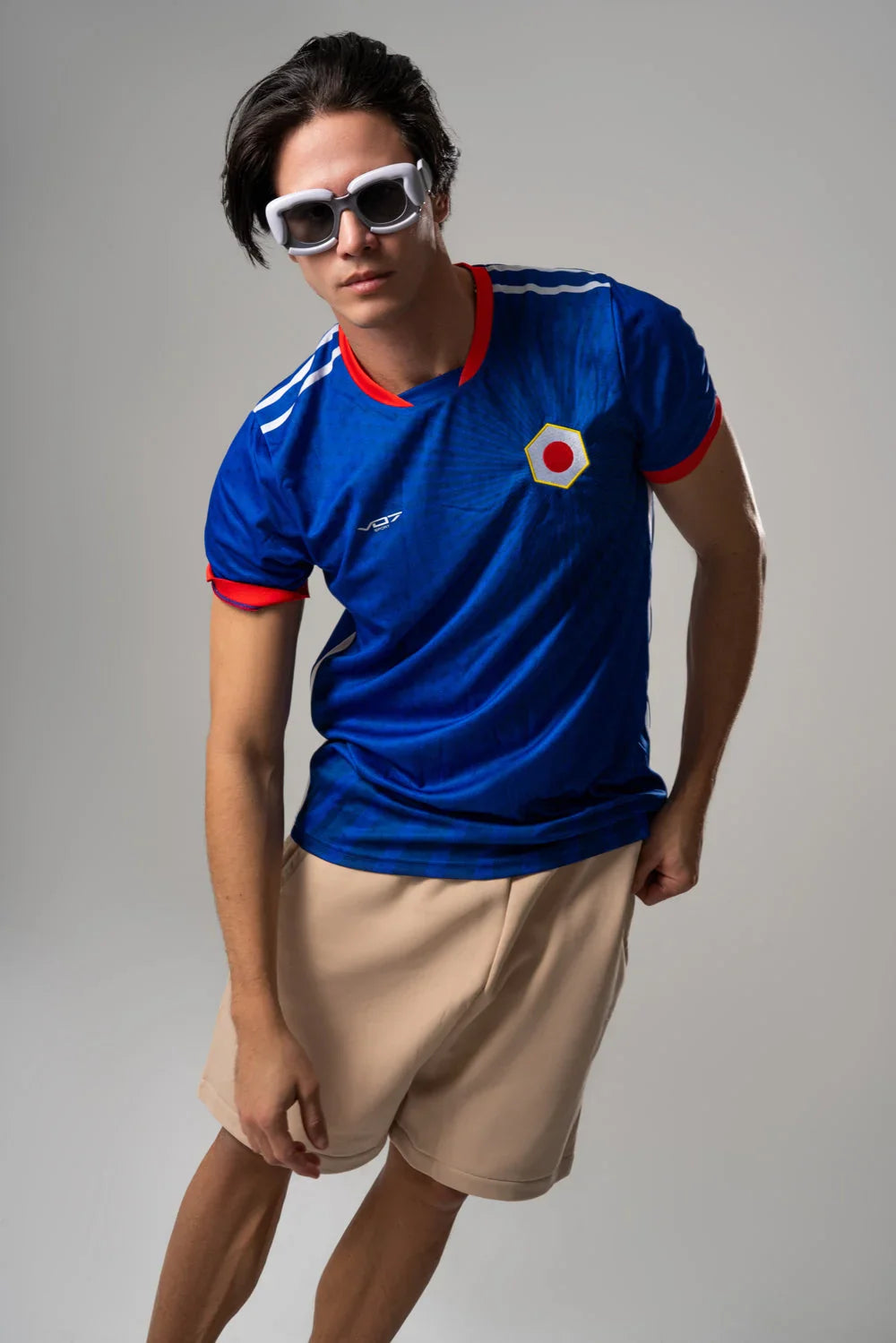 VO7 Japon Bleu maillot foot homme respirant