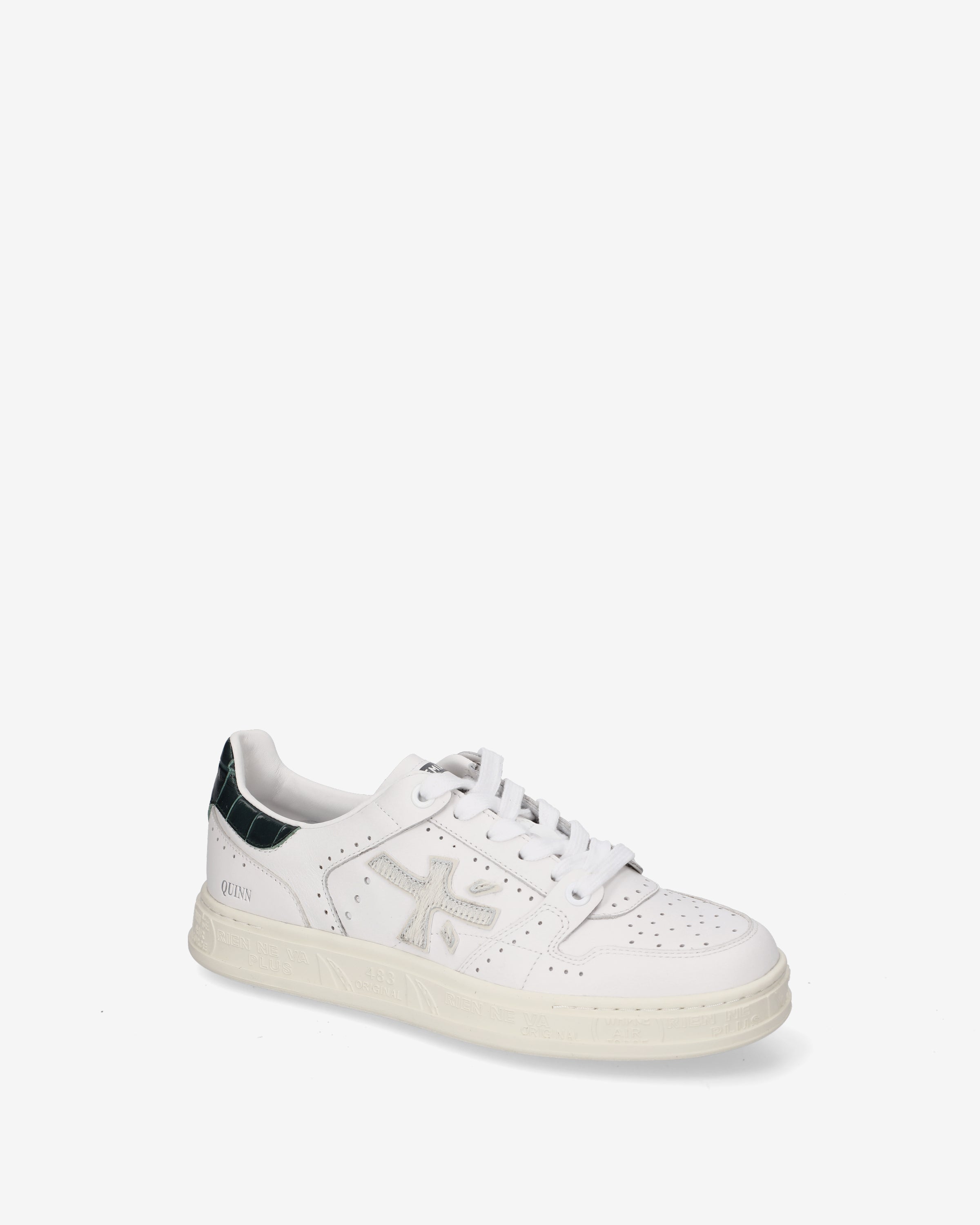 Premiata Quinnd 8641 baskets cuir blanc vert