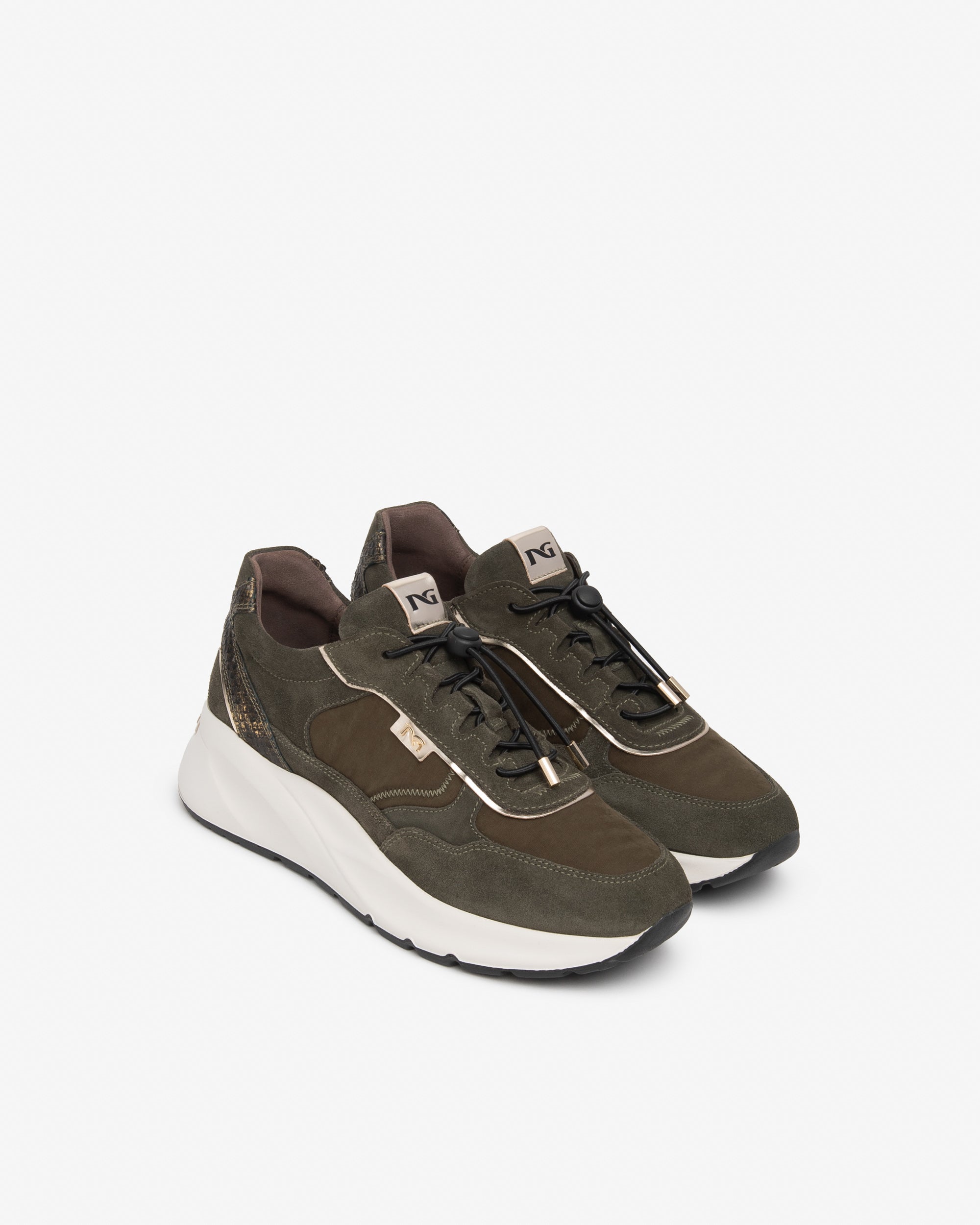 Nero Giardini Sneakers Baskets Femme Cuir Toile Pointure 38